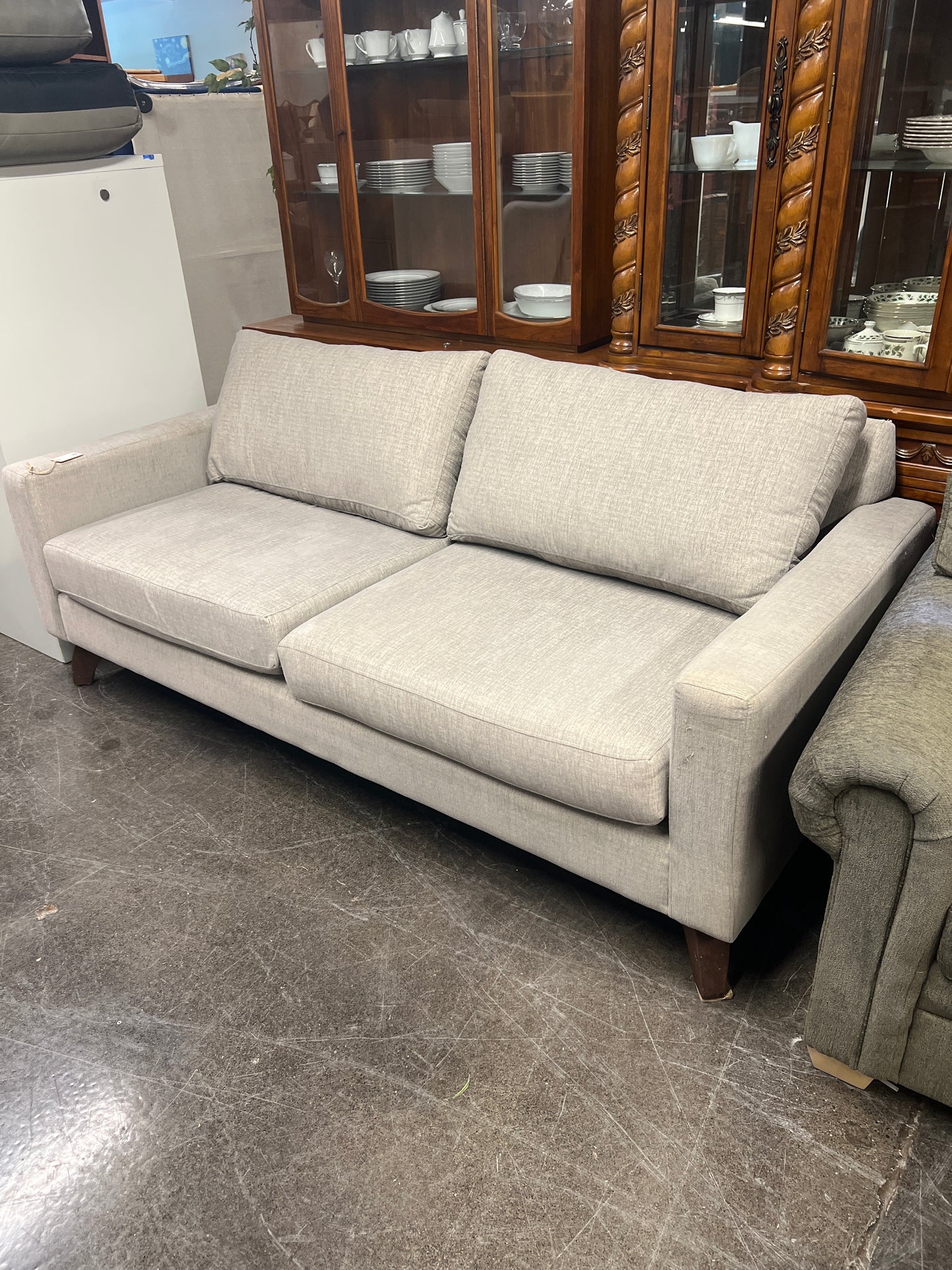 Stylus Light Gray Modern Sofa with Loose Cushions