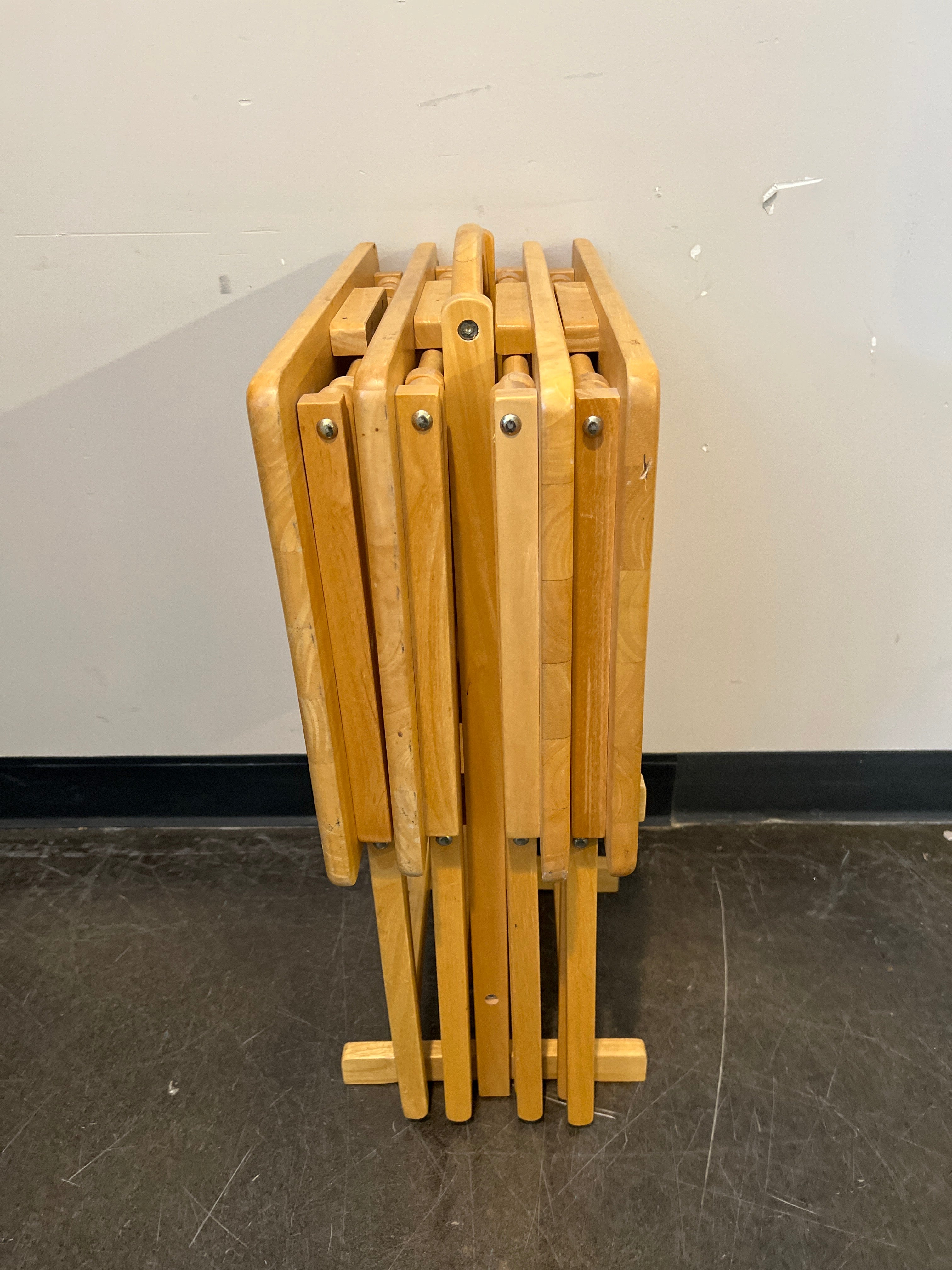 Rustic Hardwood Folding Table Set
