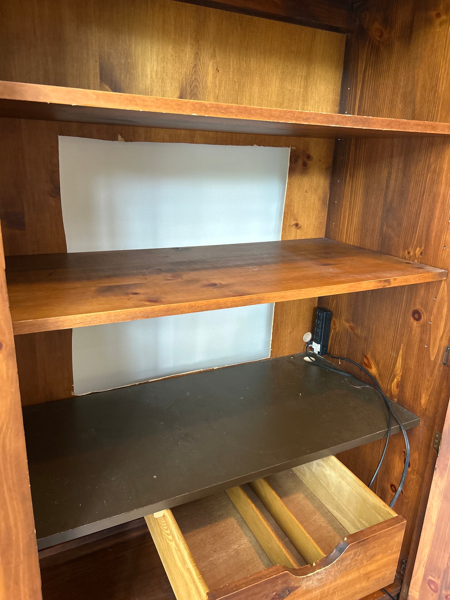 Red and Green Media Cupboard