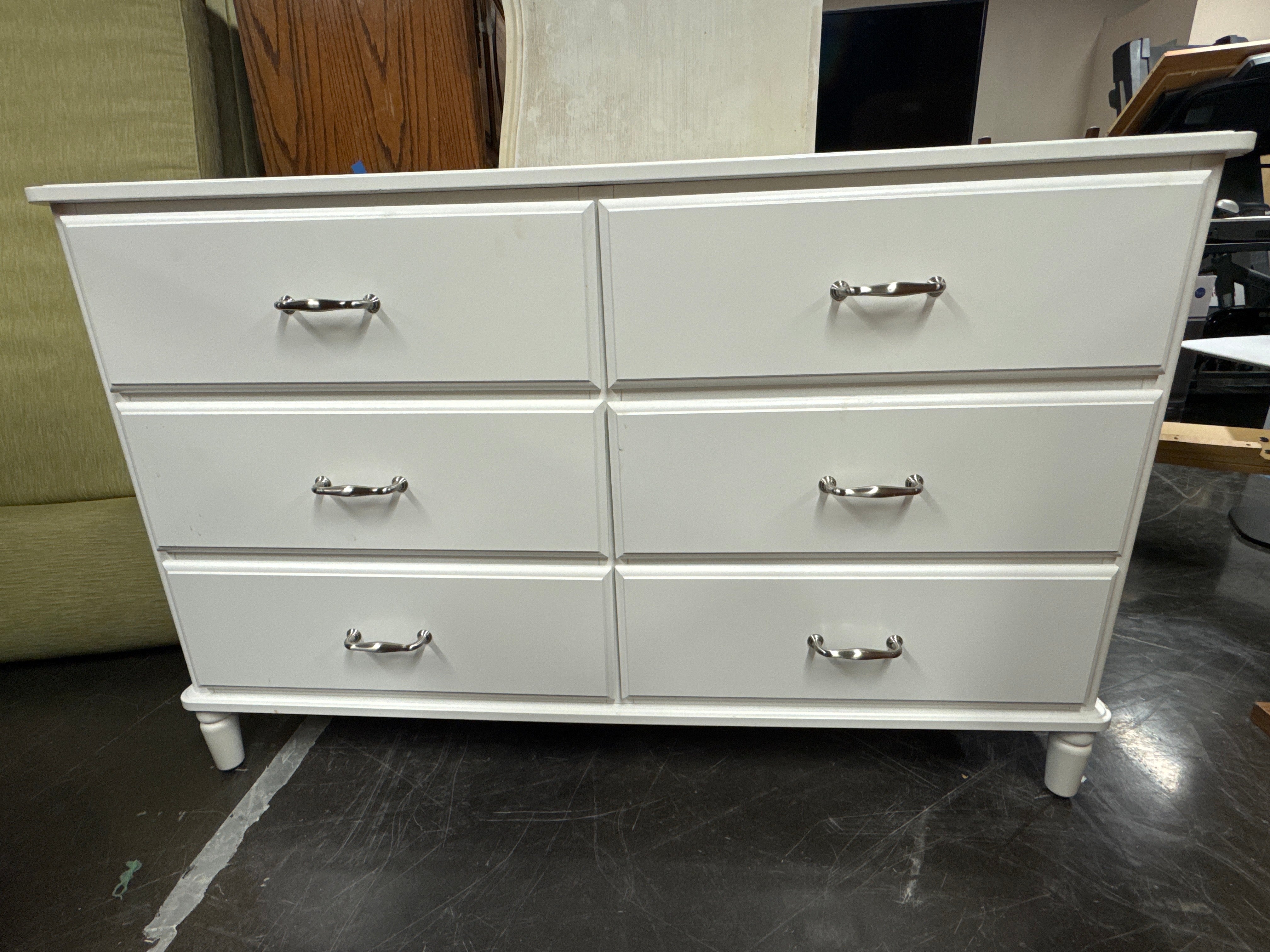 White 6-Drawer Dresser – Modern Coastal Style