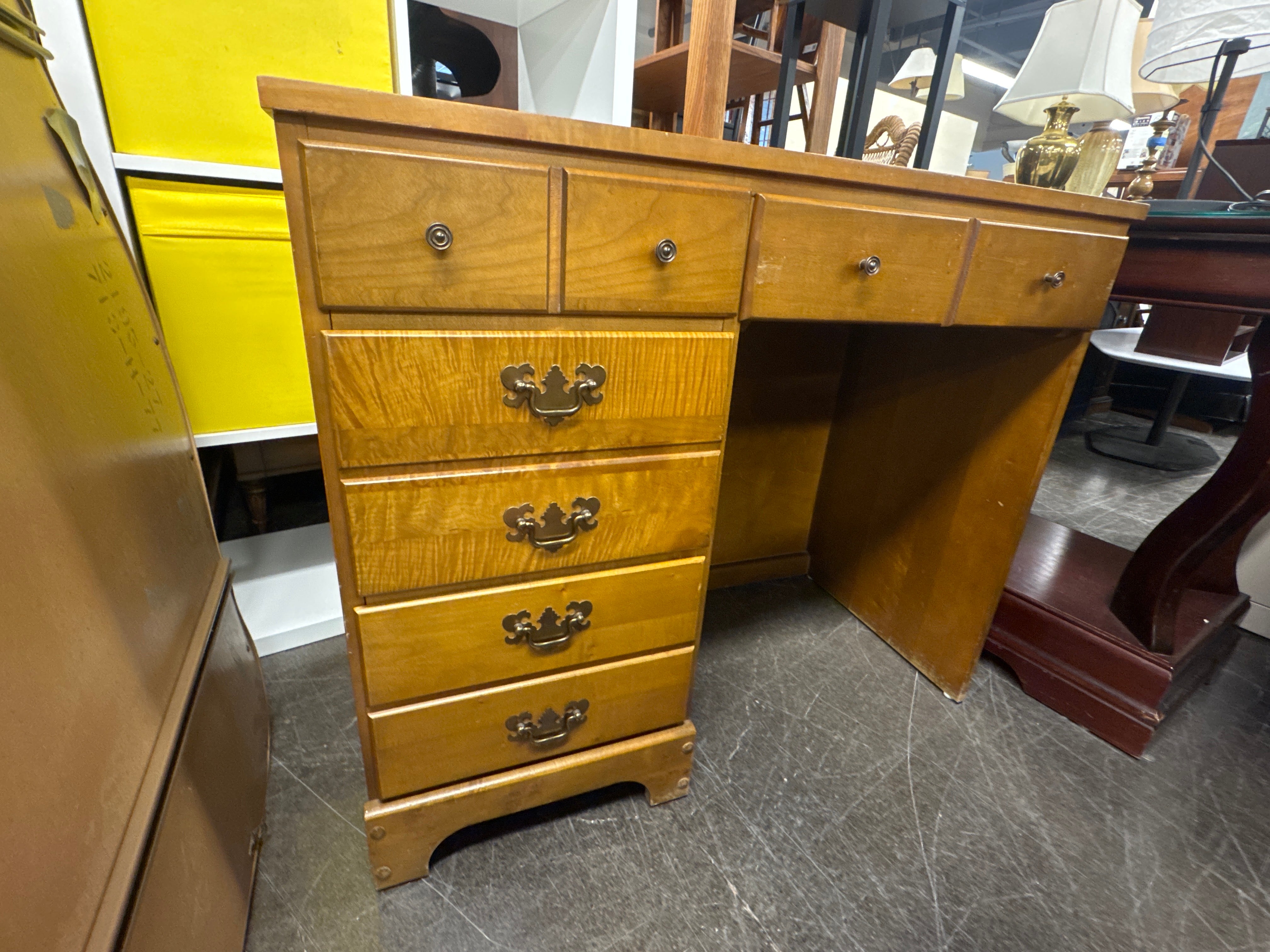 Light Oak Writing Desk with Drawers