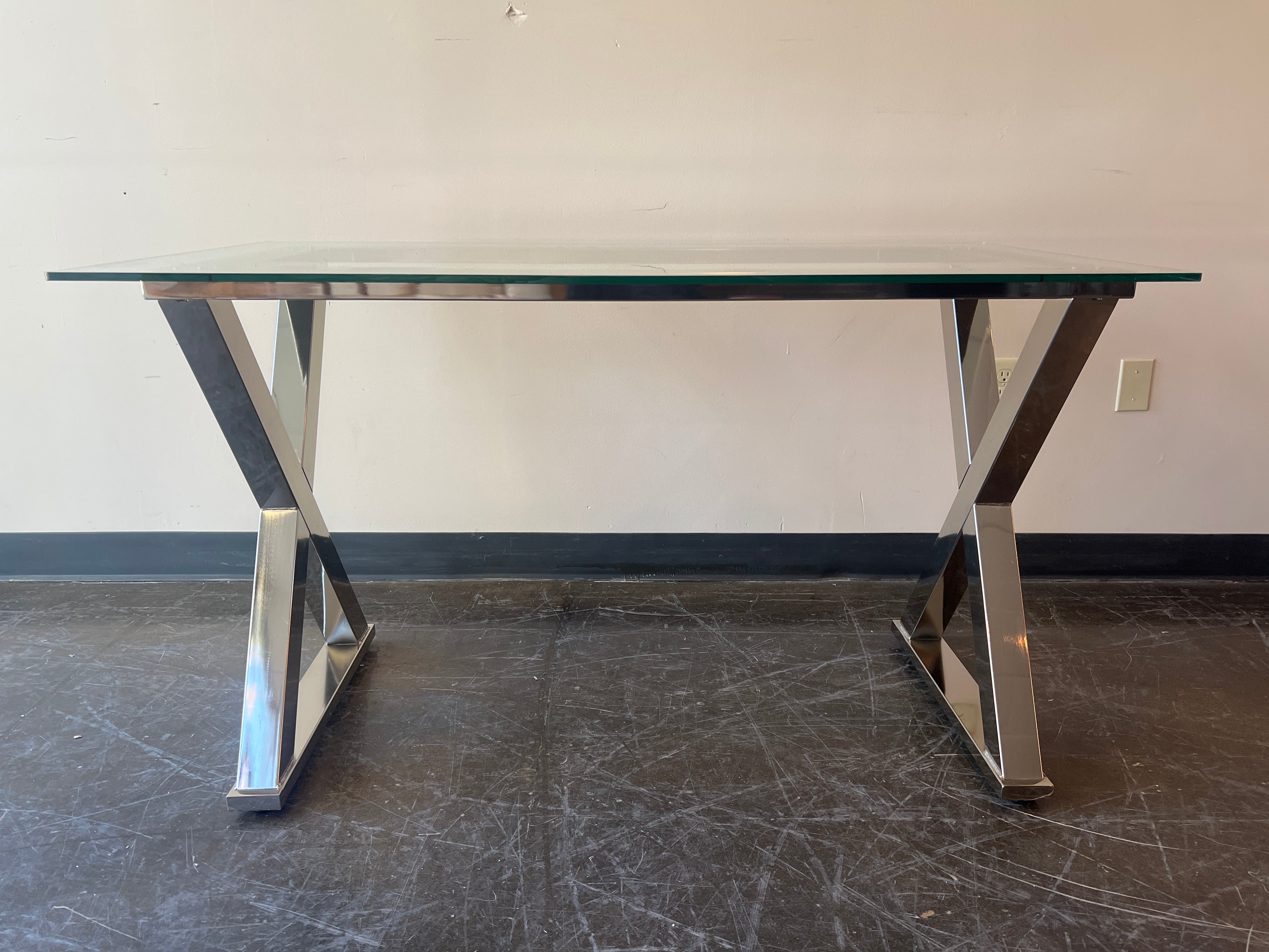 Chrome Glass Top Table