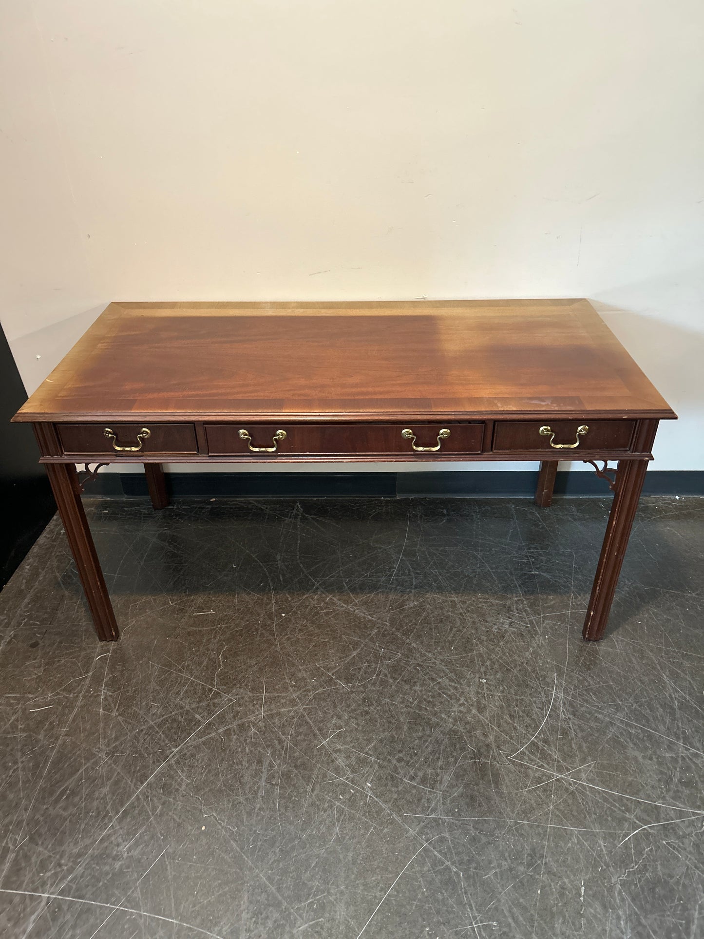 National Mt. Airy Traditional Writing Desk – Solid Wood, Three Drawers