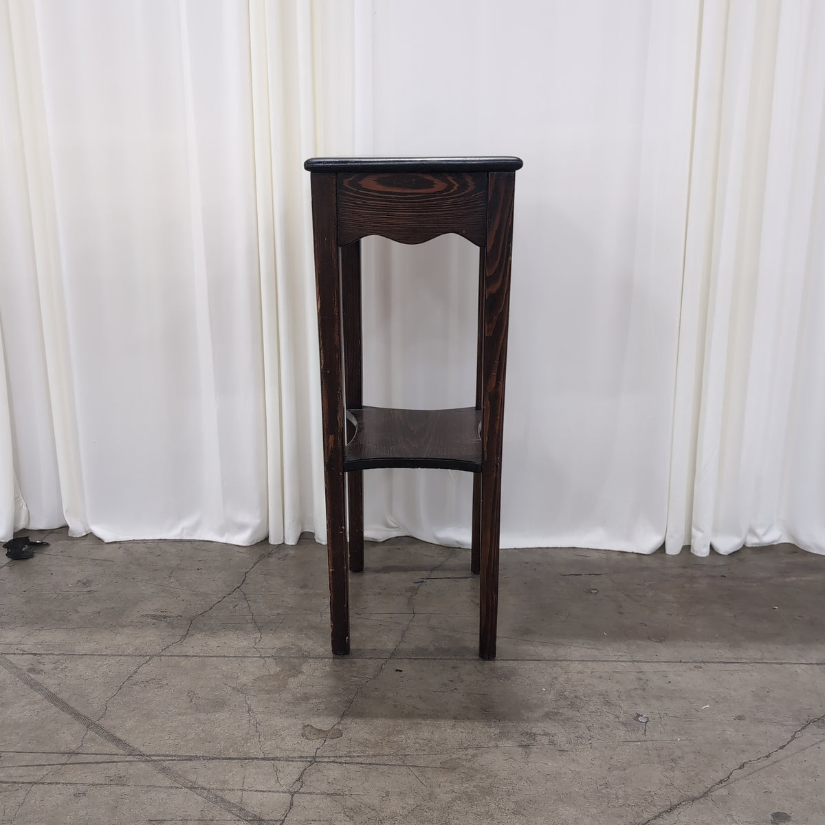 Dark Brown Wood Nightstand with Drawer and Shelf