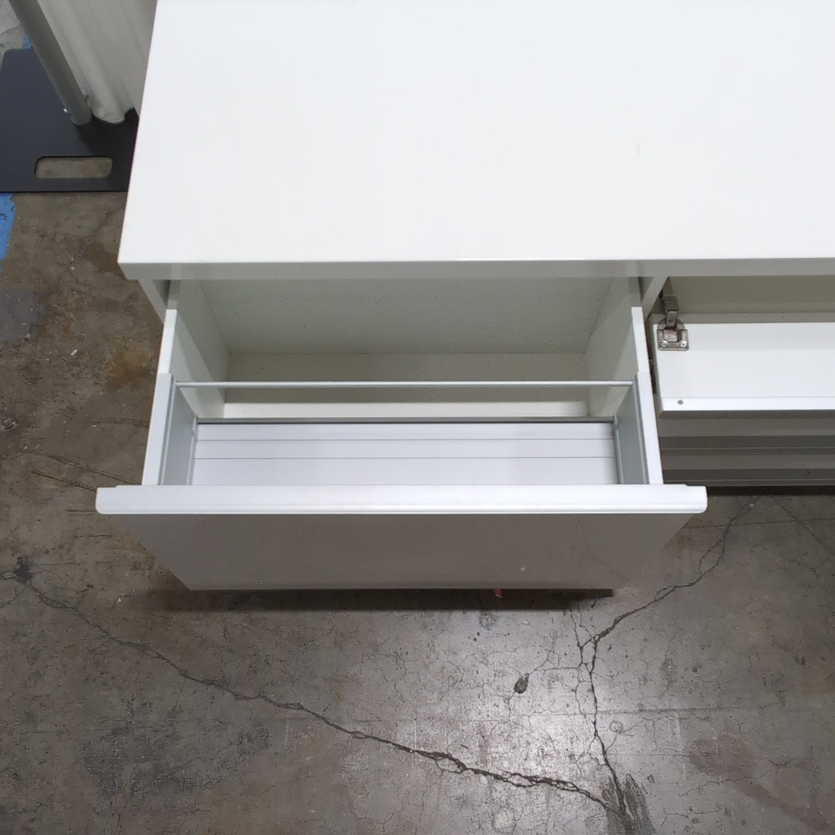 Sleek White Three-Drawer Buffet