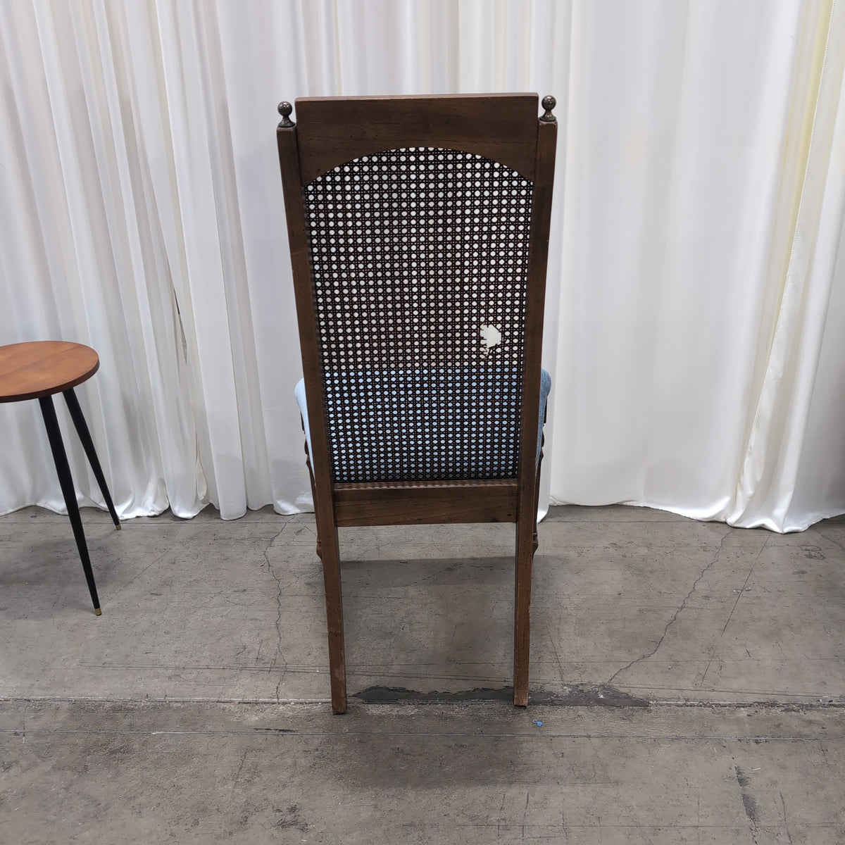 French Provincial Style Wood Dining Chair with Cane Back
