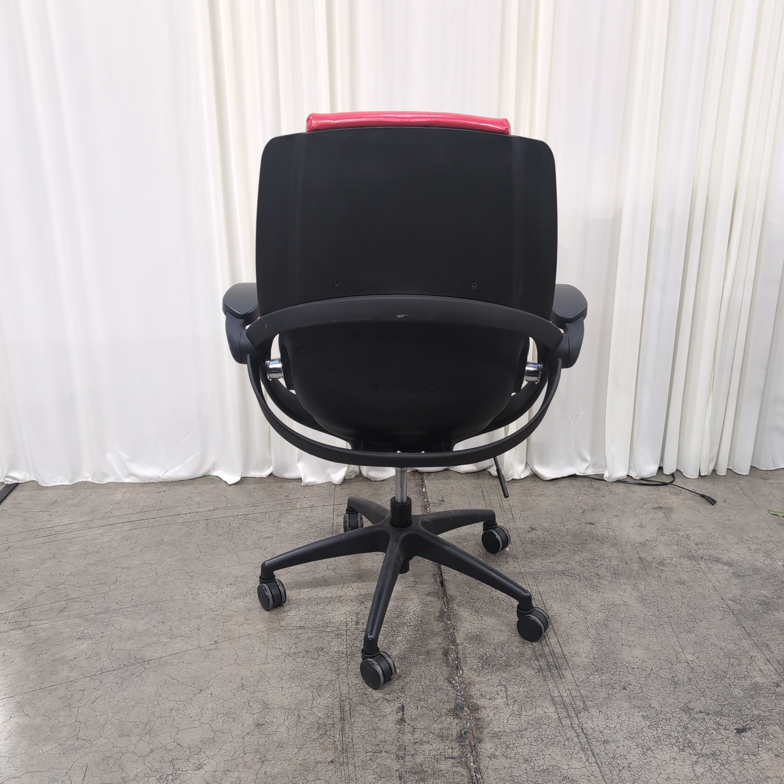 Red and Black Faux Leather Office Chair
