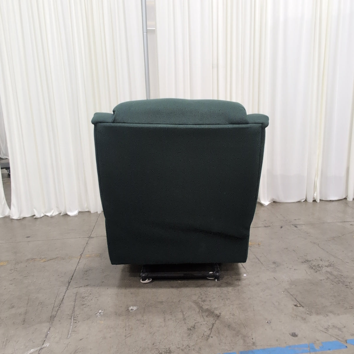 Dark Green Fabric Recliner with Padded Arms