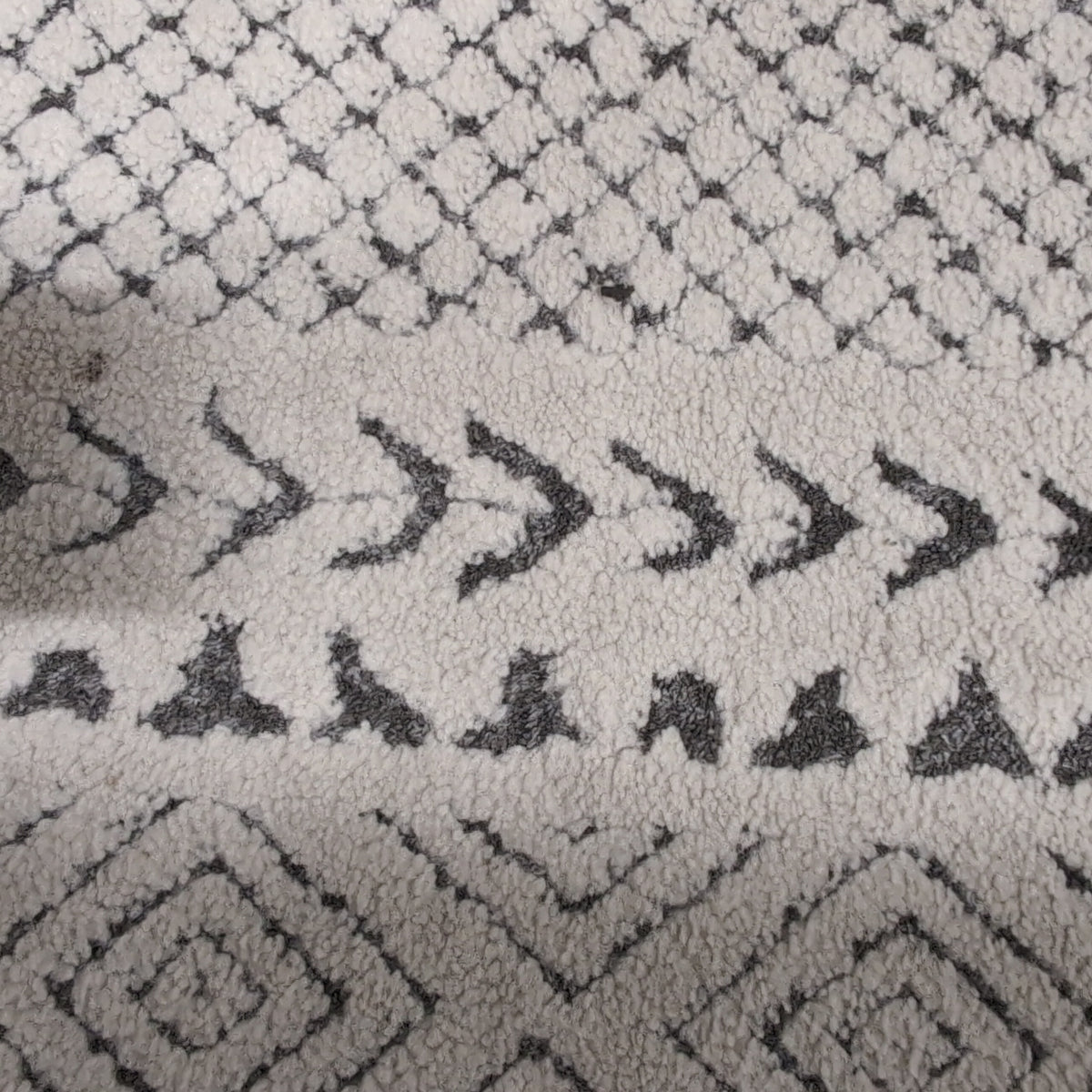 Surya White and Grey Geometric Pattern Area Rug