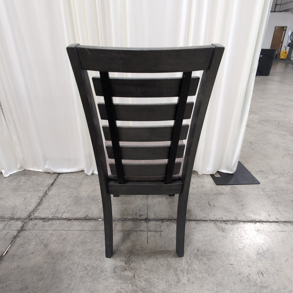 Dark Grey Wood Round Dining Table Set