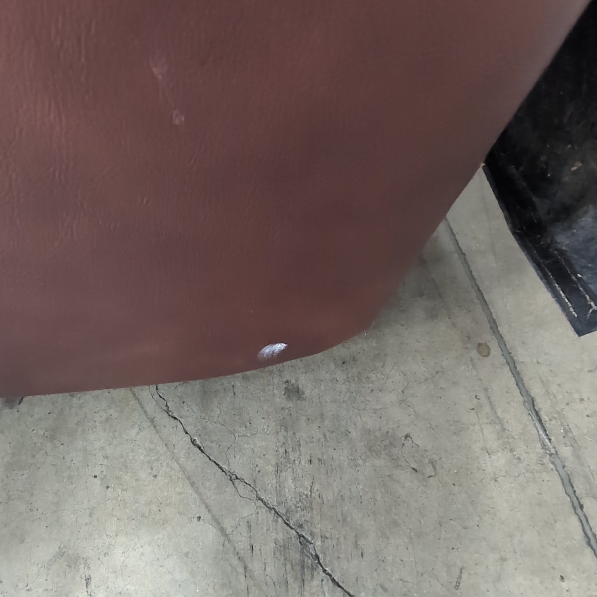 Brown Overstuffed Leather Recliner Chair