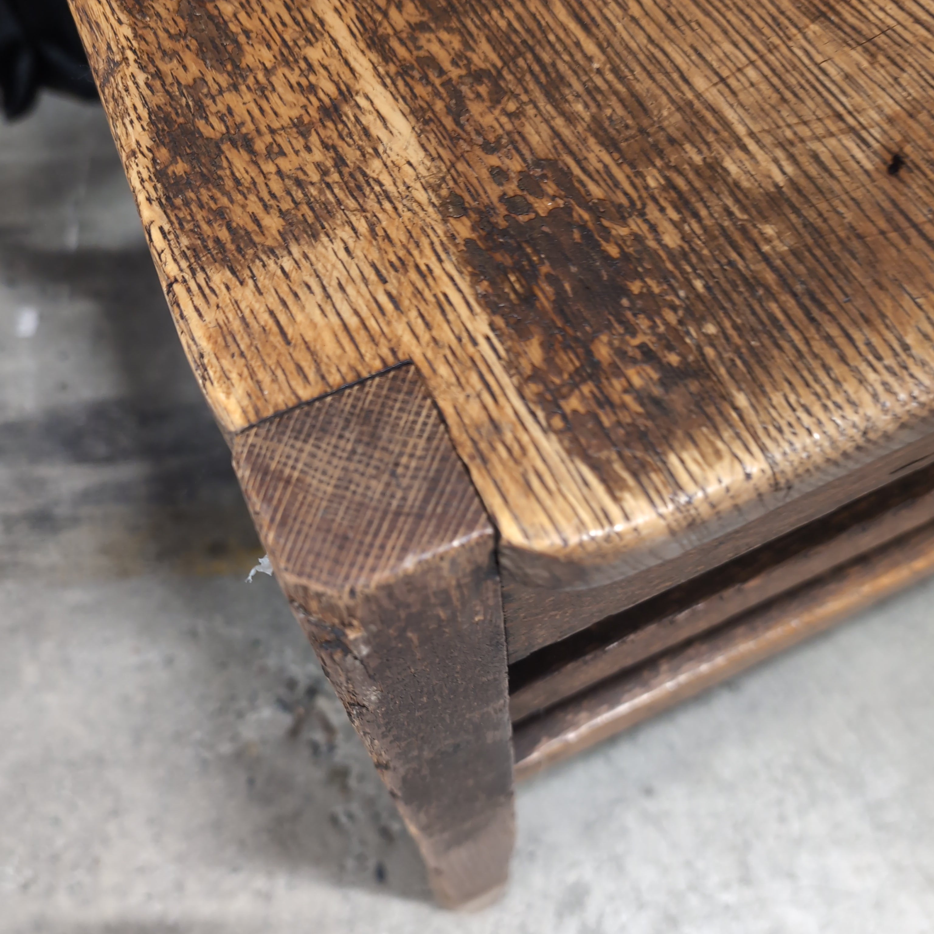 Rustic Brown Wood Slat Back Chair