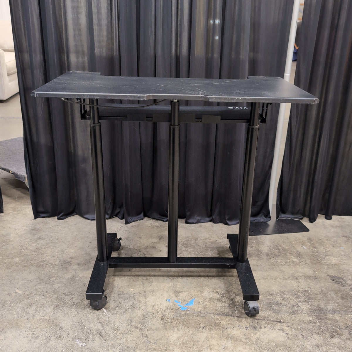Black Two-Tier Rolling Computer Desk
