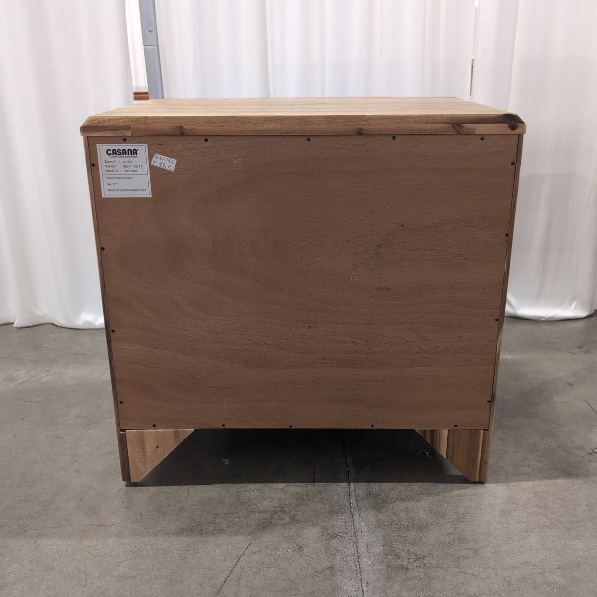 Rustic Light Brown Wood Nightstand with Three Drawers