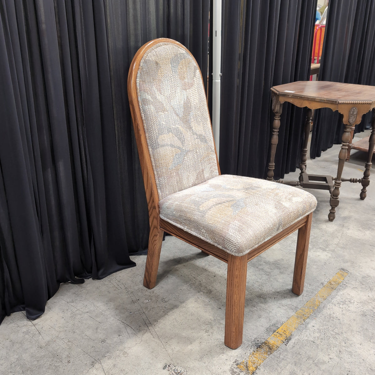 Traditional Wood Dining Chair with Upholstered Seat and Back