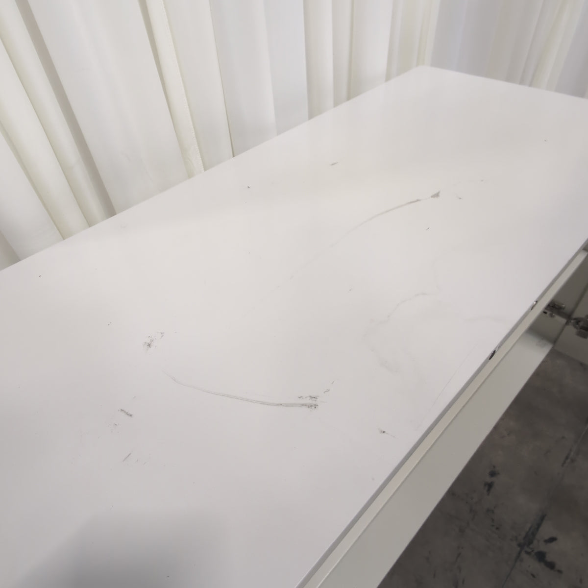 Modern White Textured Buffet with Metal Legs
