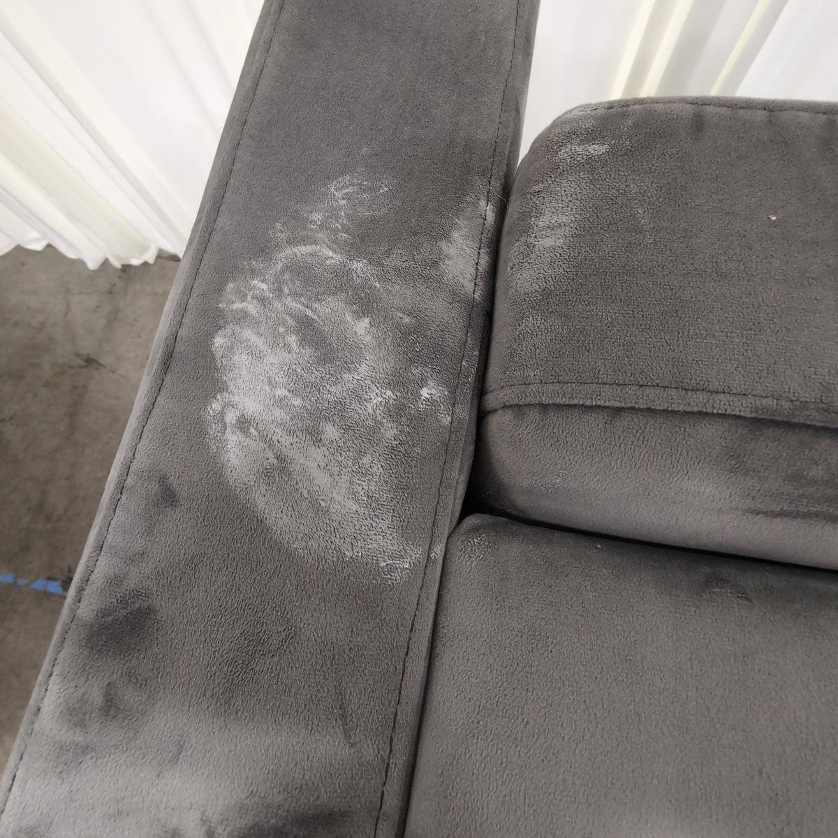 Grey Upholstered Tufted Armchair