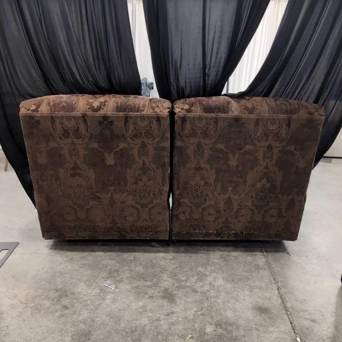 Brown Patterned Reclining Couch
