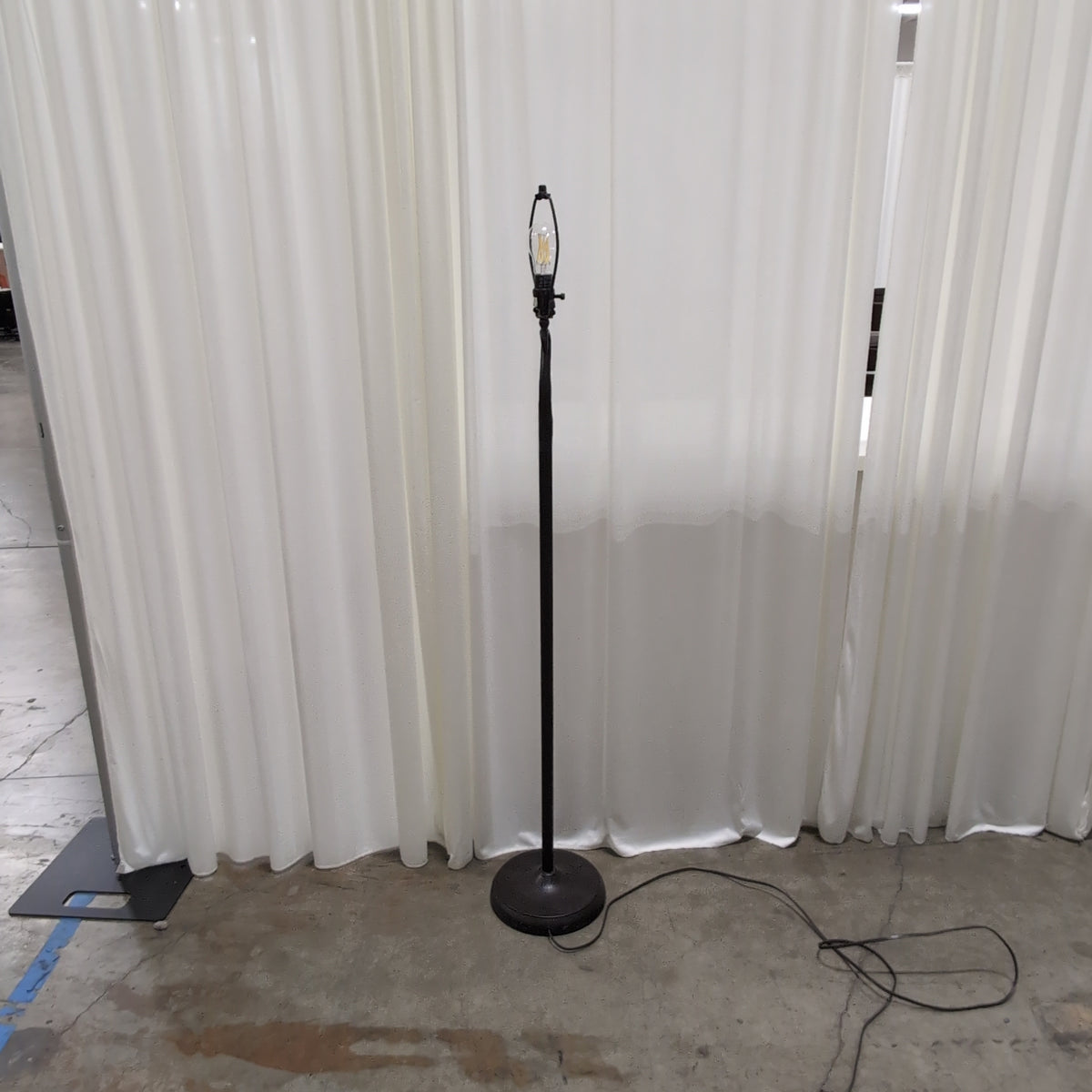 Dark Bronze Finish Floor Lamp with Cream Shade