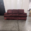 Deep Red Upholstered Three-Seat Couch