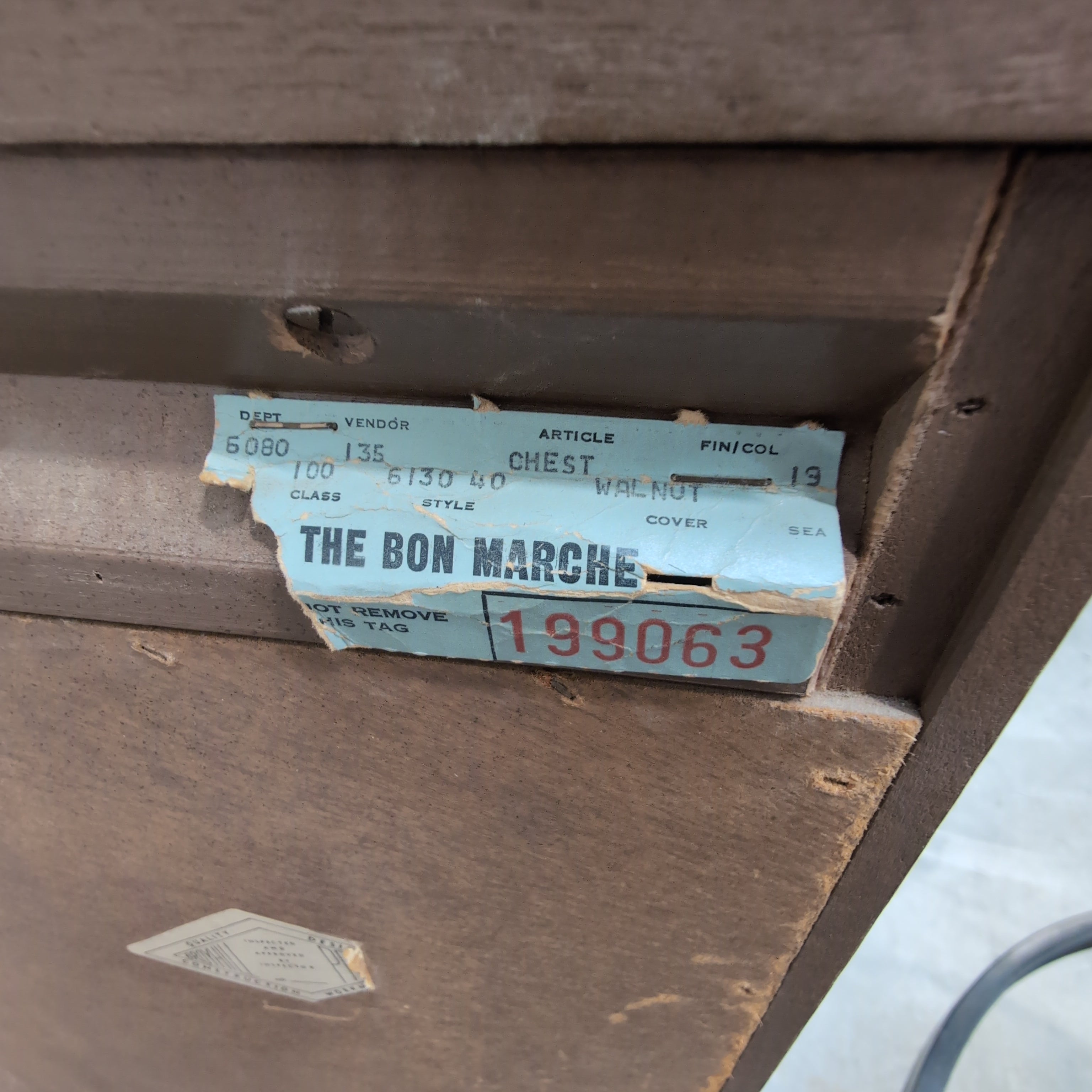 Mid-Century Modern Five-Drawer Dresser in Dark Wood