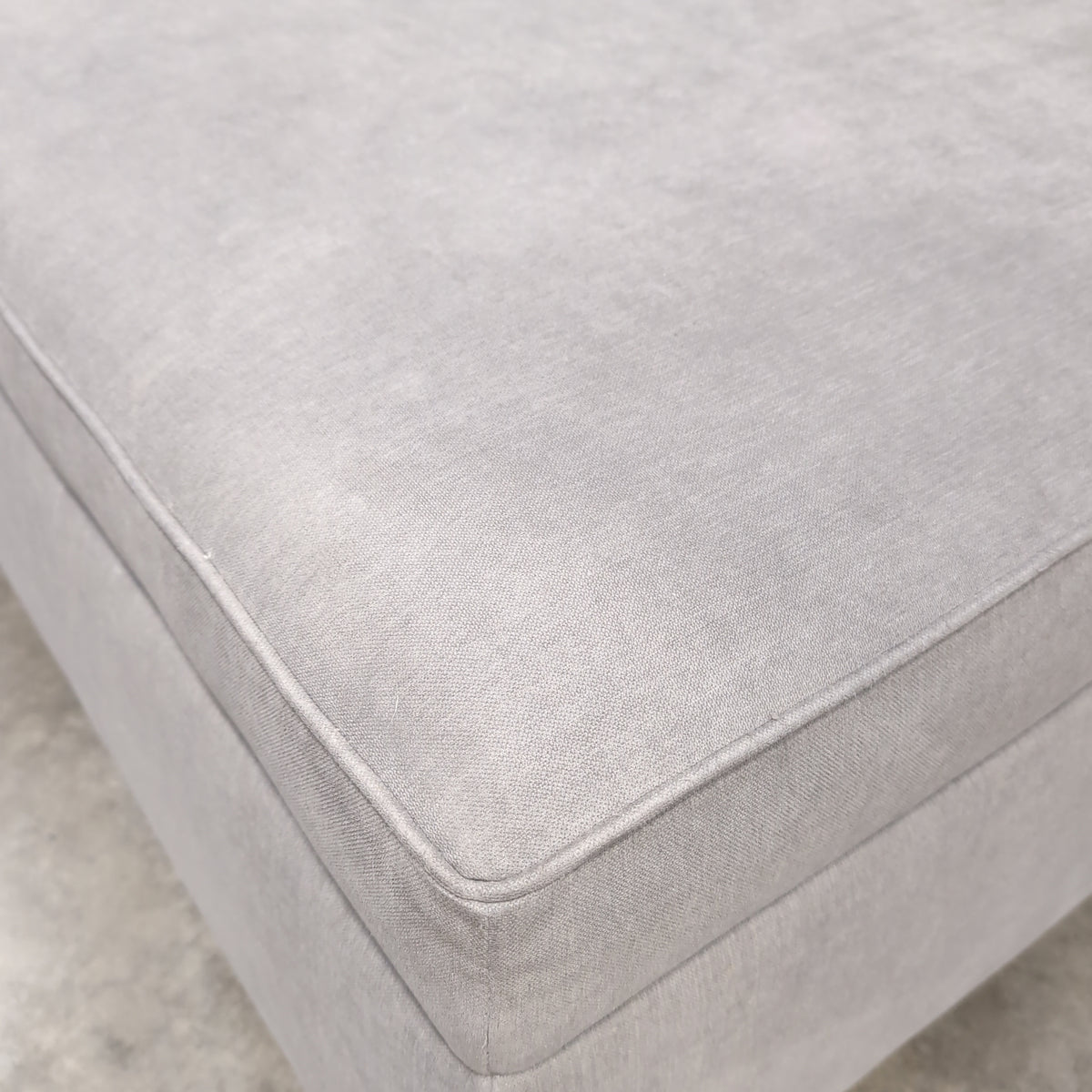 Light Grey Upholstered Square Ottoman