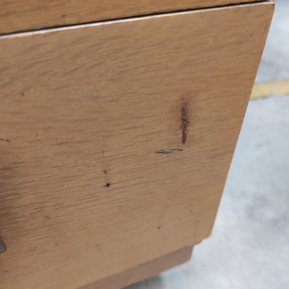 Light Wood Three-Drawer Dresser with Square Pulls