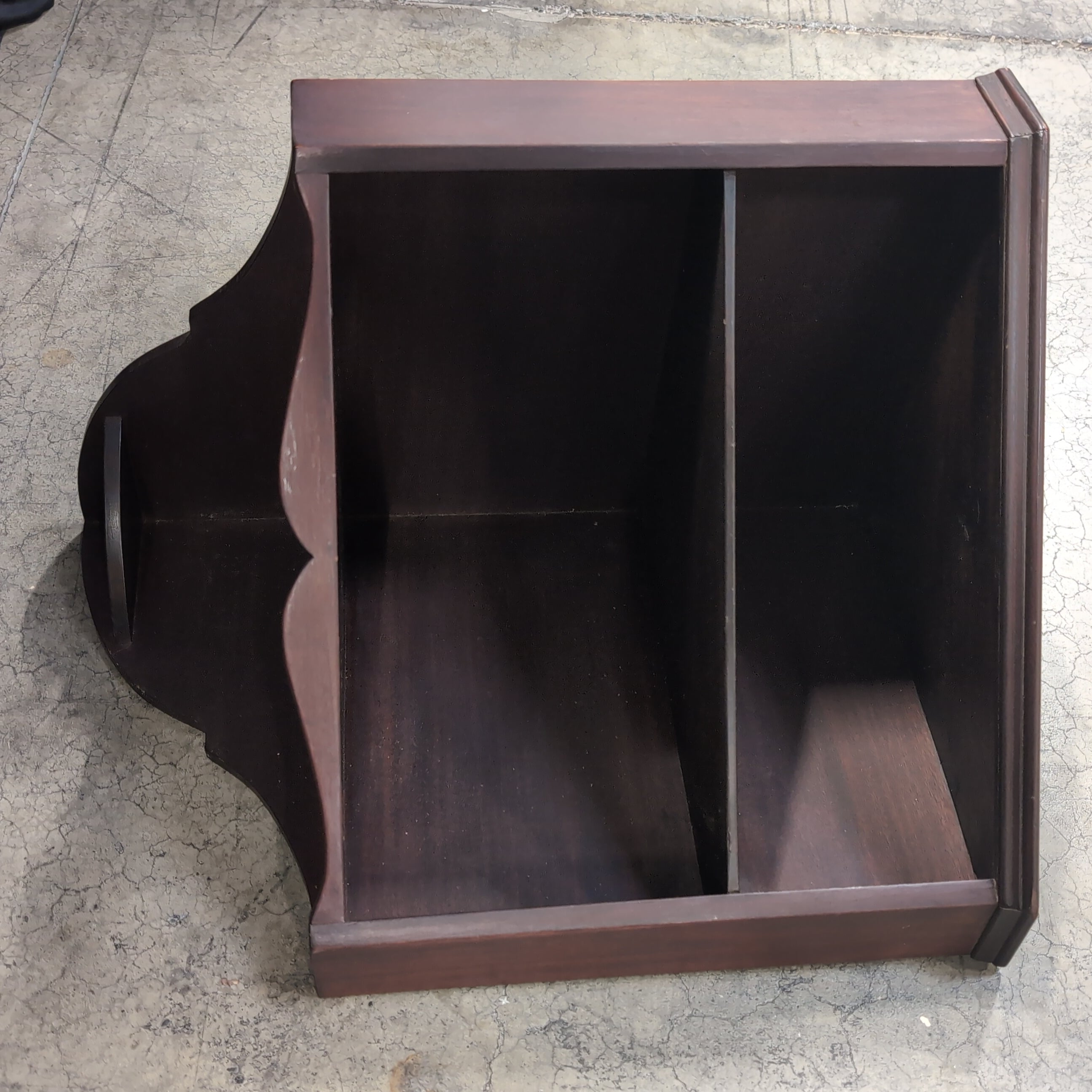 Reddish Brown Wood Corner Bookcase