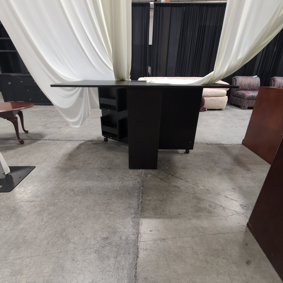 Black Utility Cabinet with Foldable Top