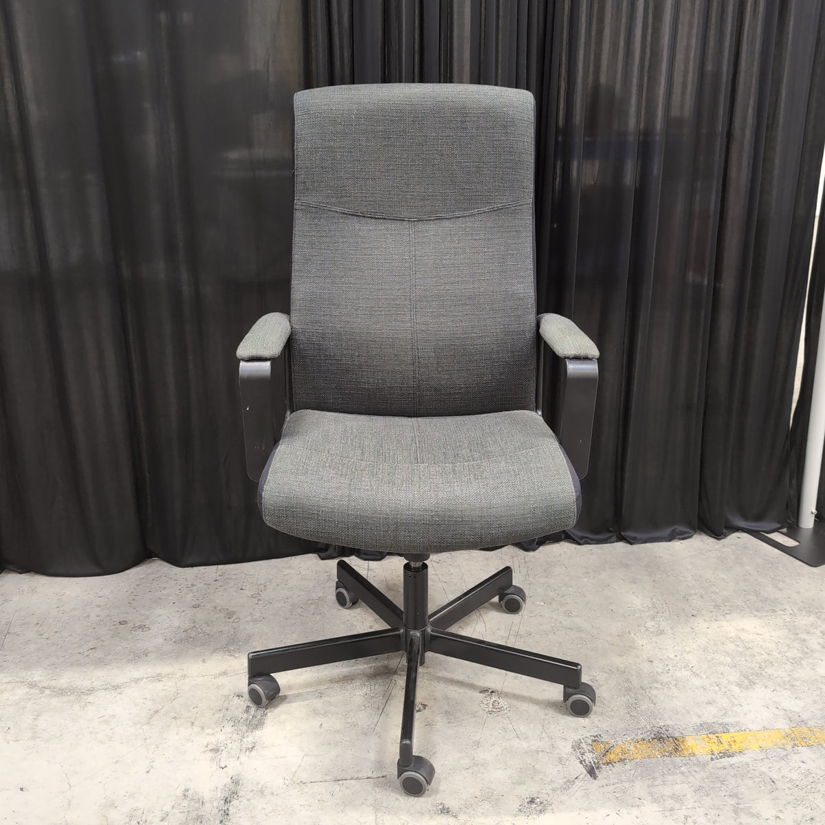 Dark Gray Fabric High-Back Office Chair