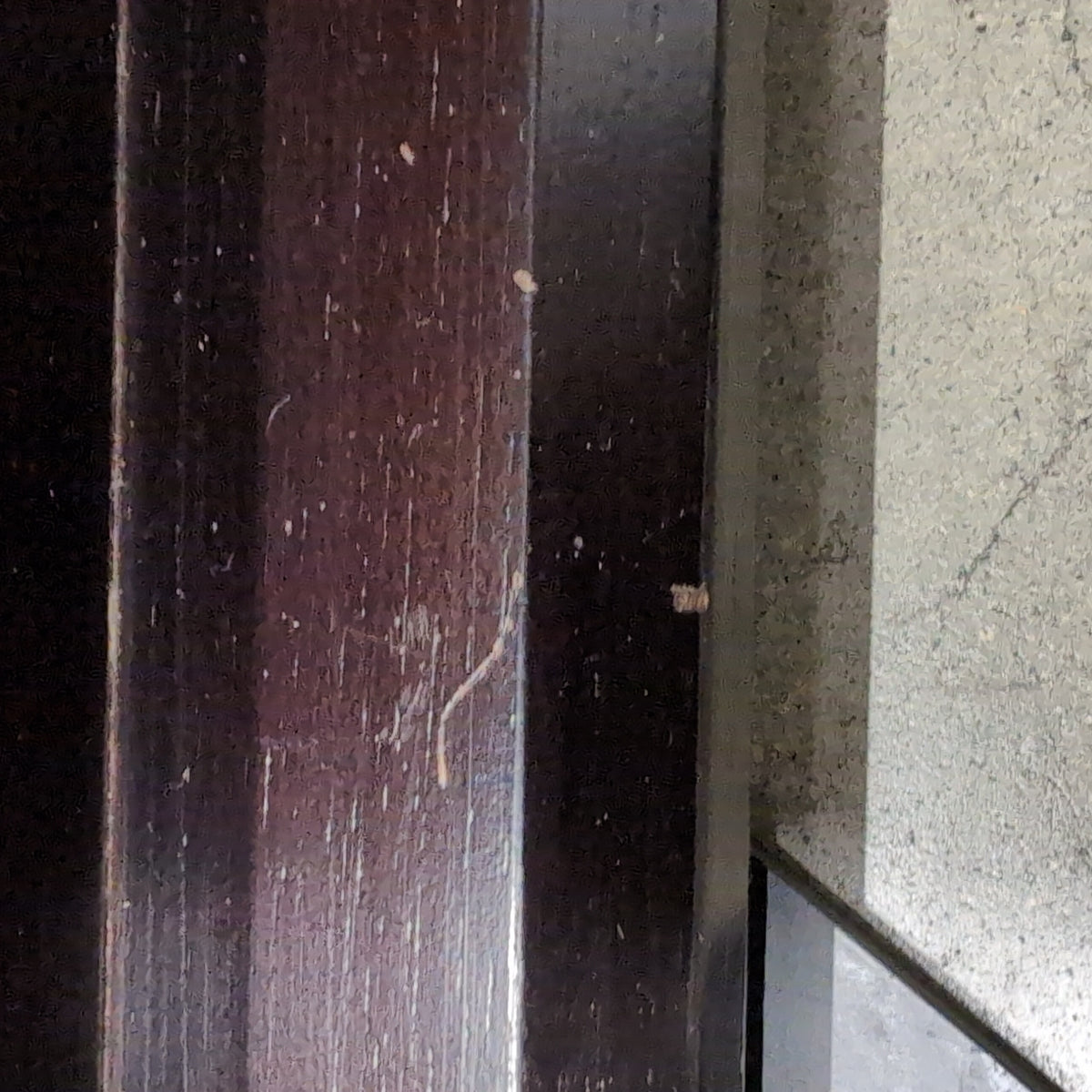 Dark Brown Wood Frame Mirror with a Ledge