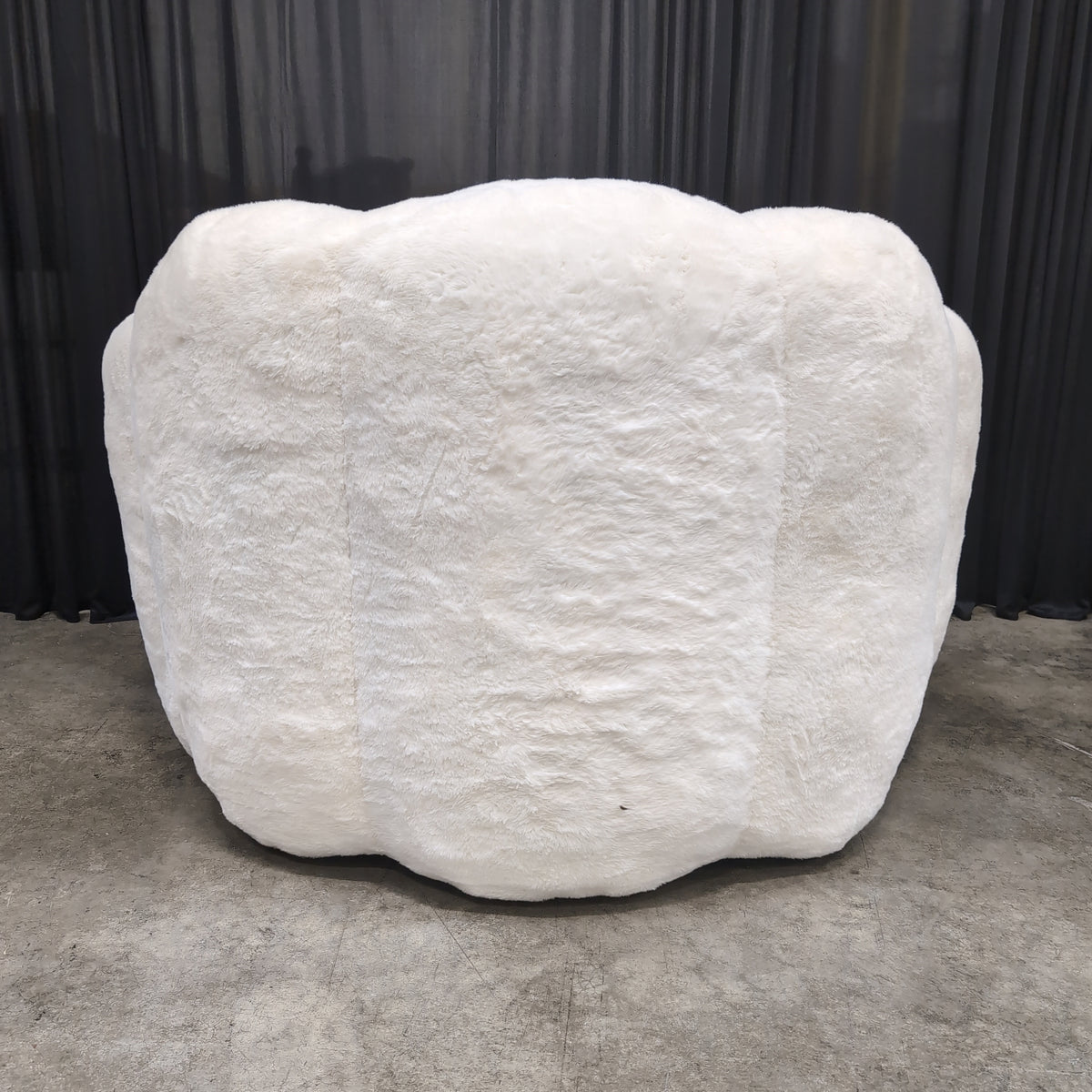Plush Ivory Scalloped Lounge Chair