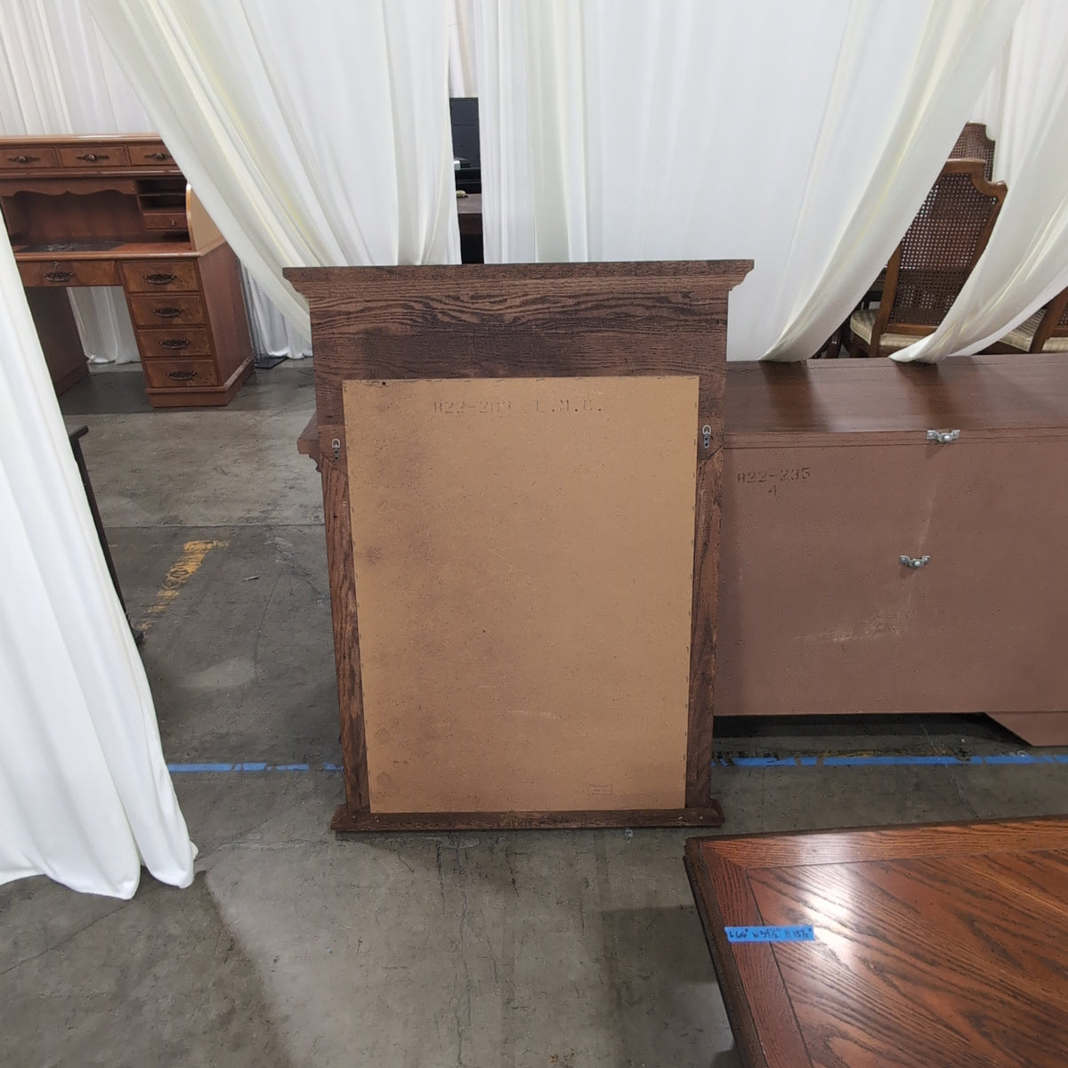 Traditional Dark Wood Buffet with Ornate Hardware