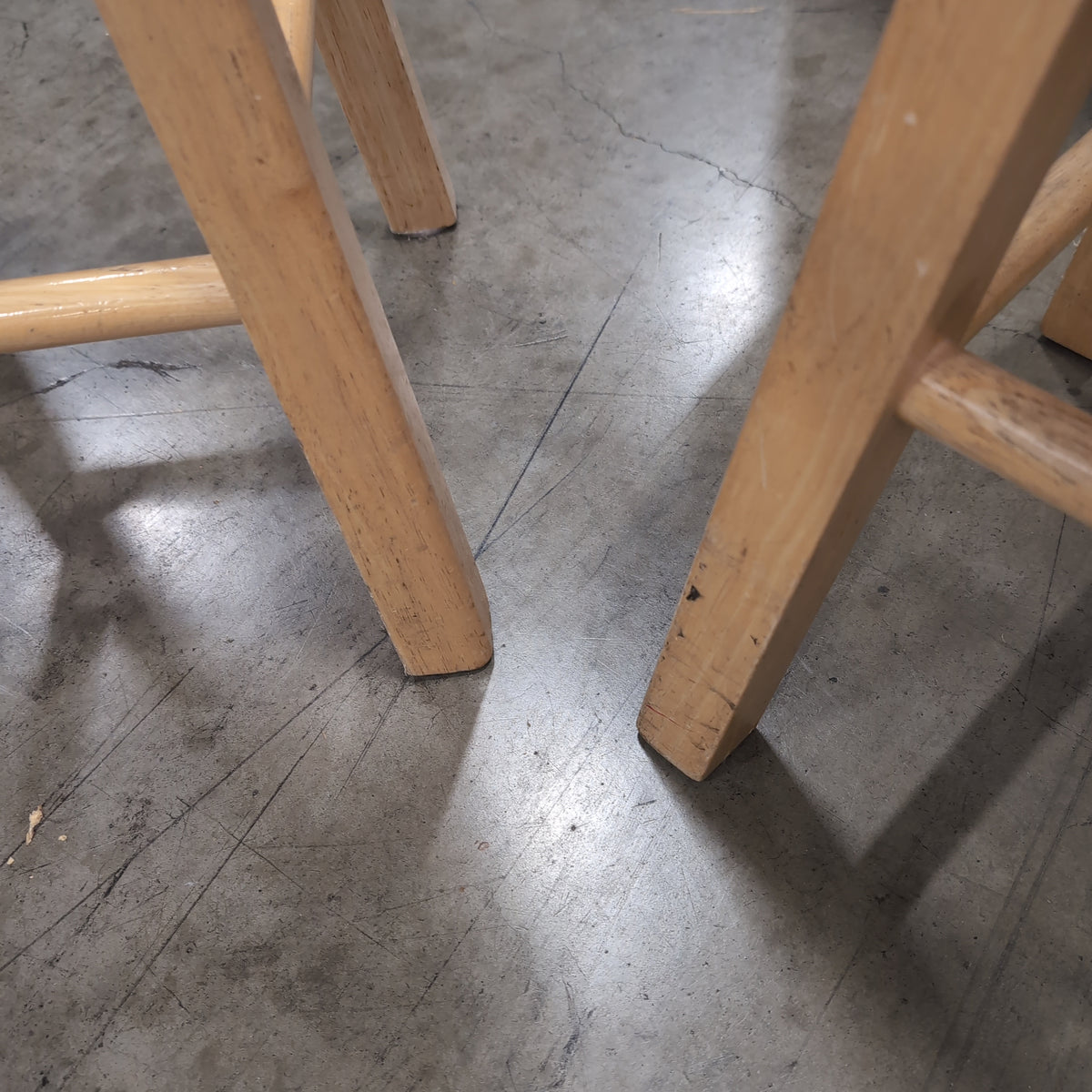 Natural Wood Round Top Bar Stool