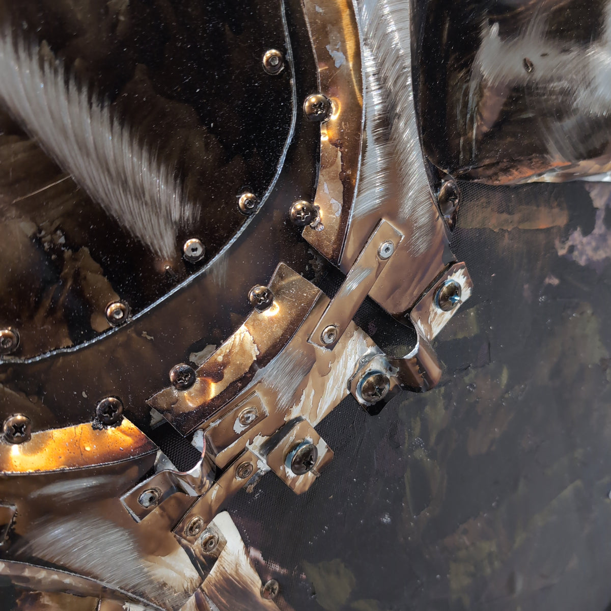 Industrial Mixed Media Wall Art with Propeller Design