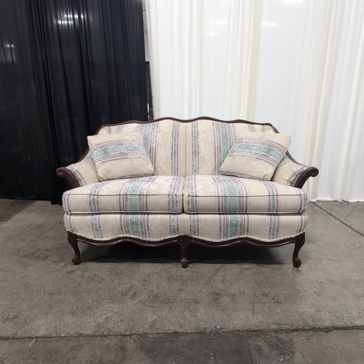 Cochrane Furniture-Oakbrook Furniture Traditional Upholstered Loveseat with Wood Frame