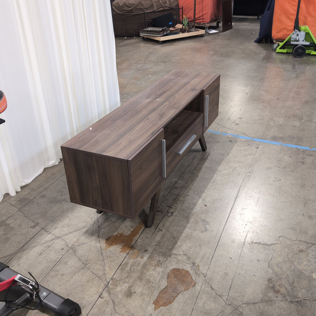 Mid-Century Modern Dark Wood TV Stand