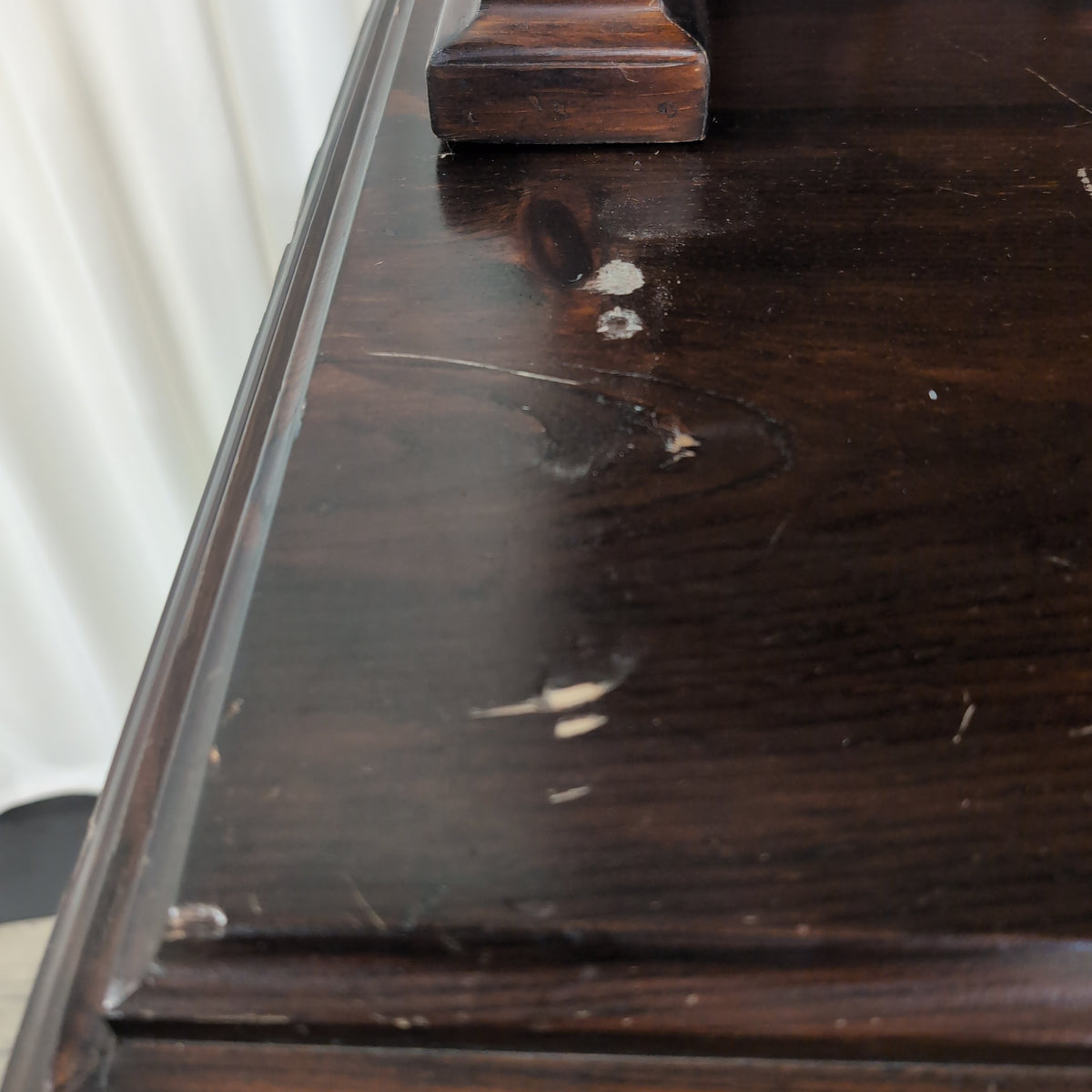 Dark Stained Hardwood China Cabinet and Buffet Set