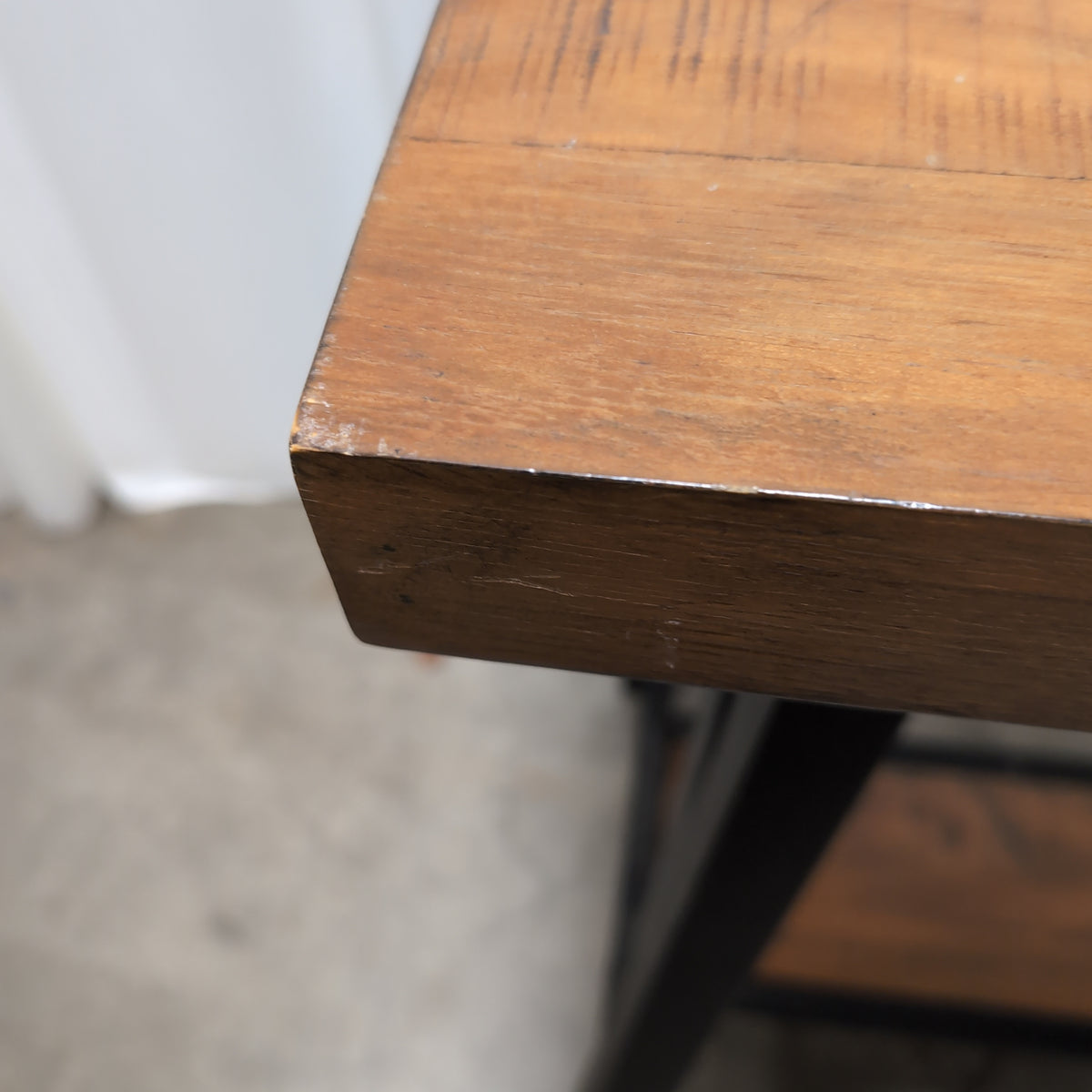 Industrial Style Wood and Metal Bench