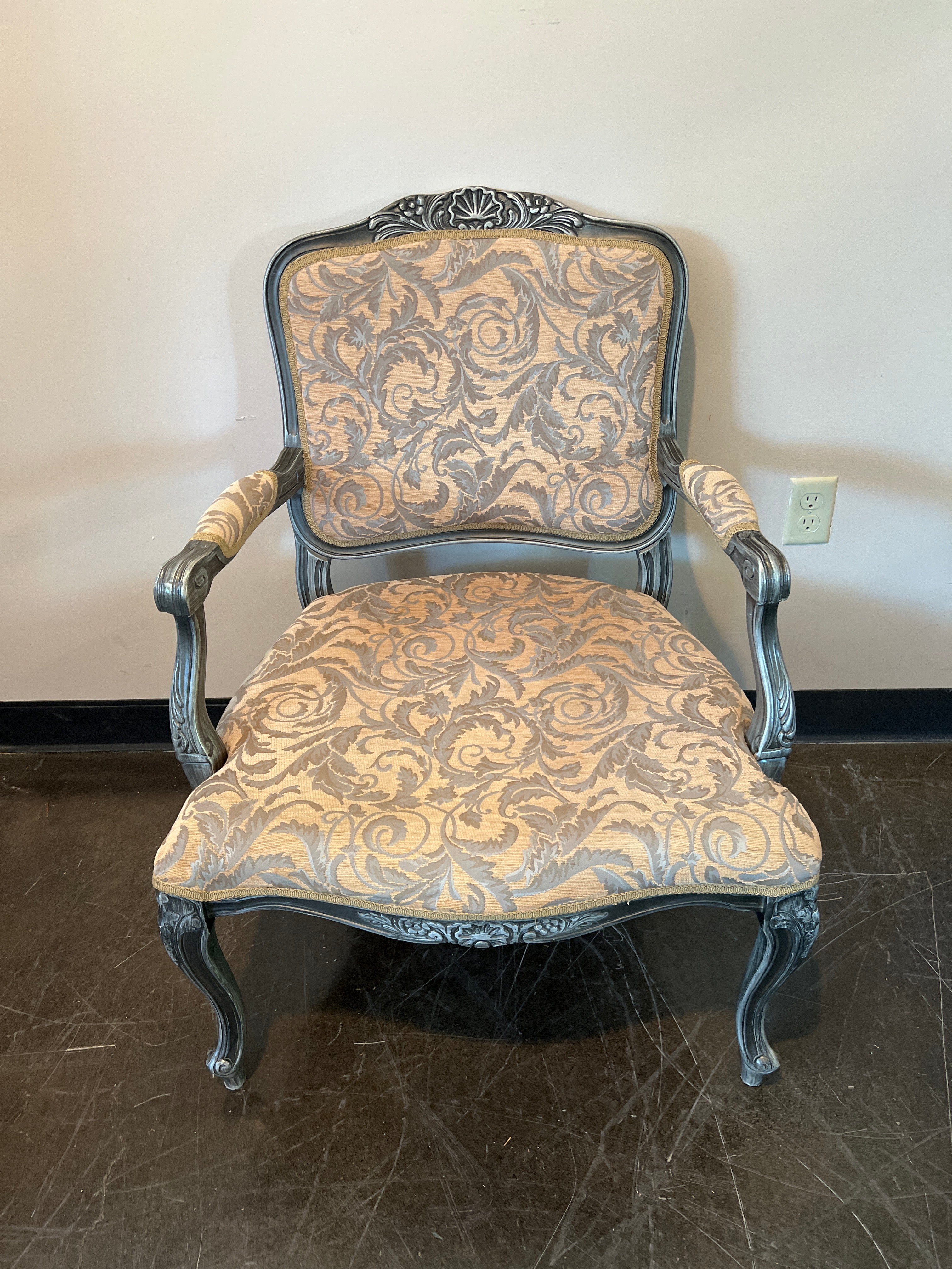 French Provincial Style Carved Accent Chair