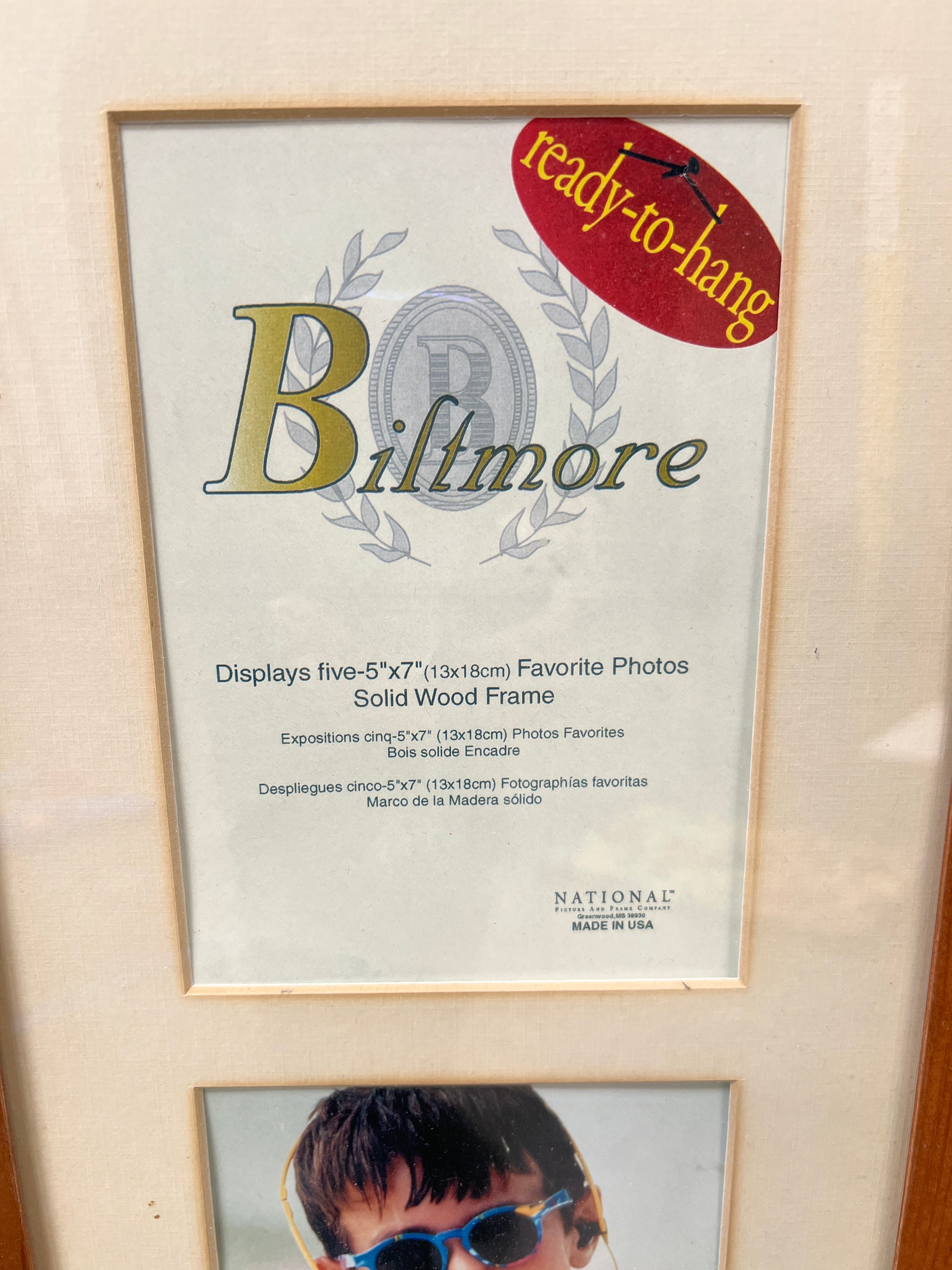 Biltmore Solid Wood Multi-Opening Photo Frame for Five 5x7 Pictures