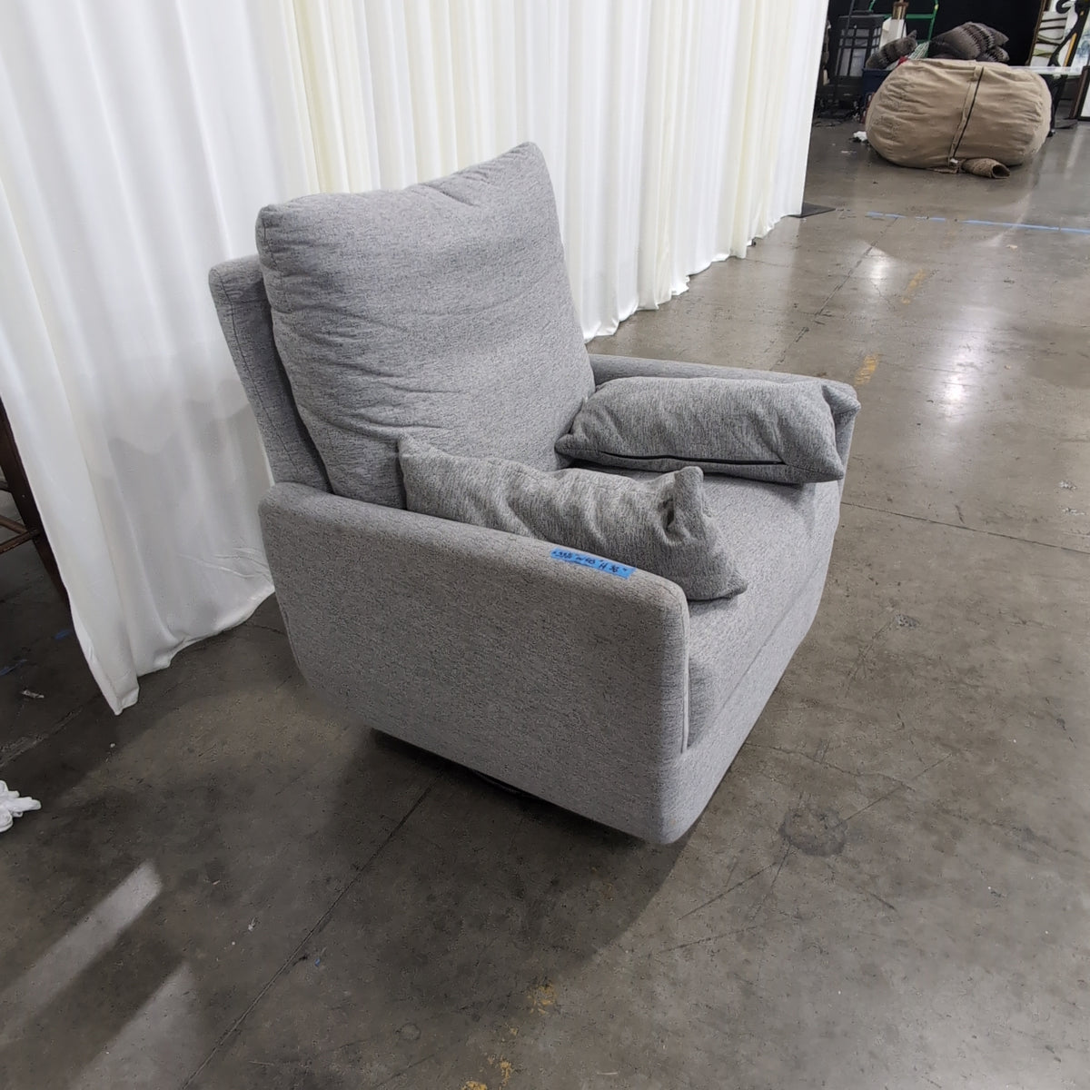 Modern Grey Fabric Swivel Chair
