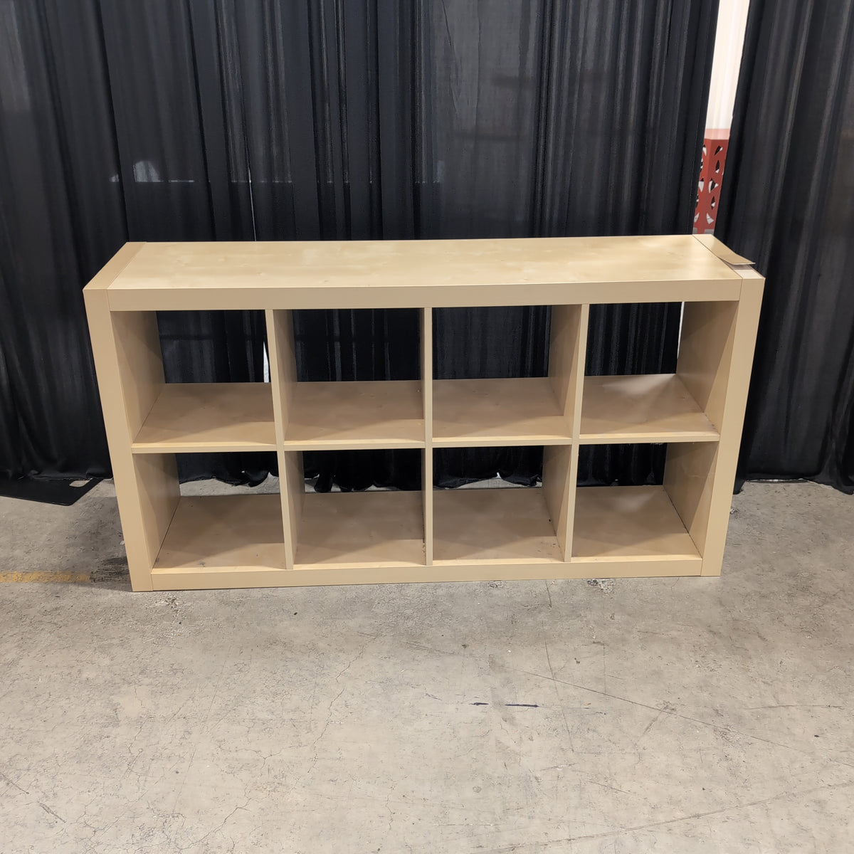 Blonde Wood Cube Bookcase with Nine Compartments