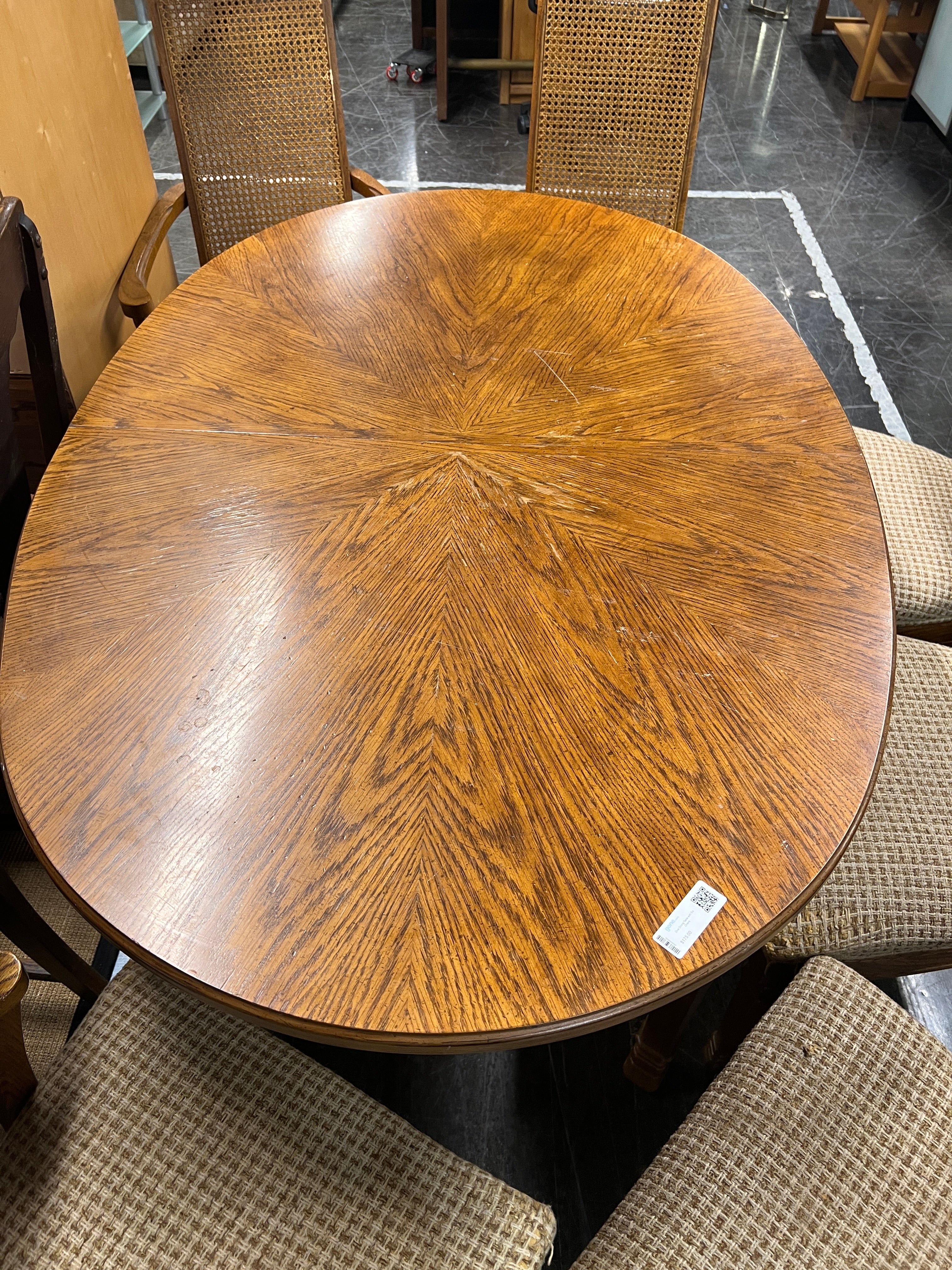 Oval Dining Table with Six Chairs