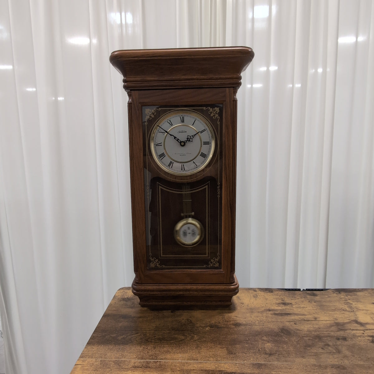 Sunbeam Brown Wood Mantel Clock with Westminster Chime