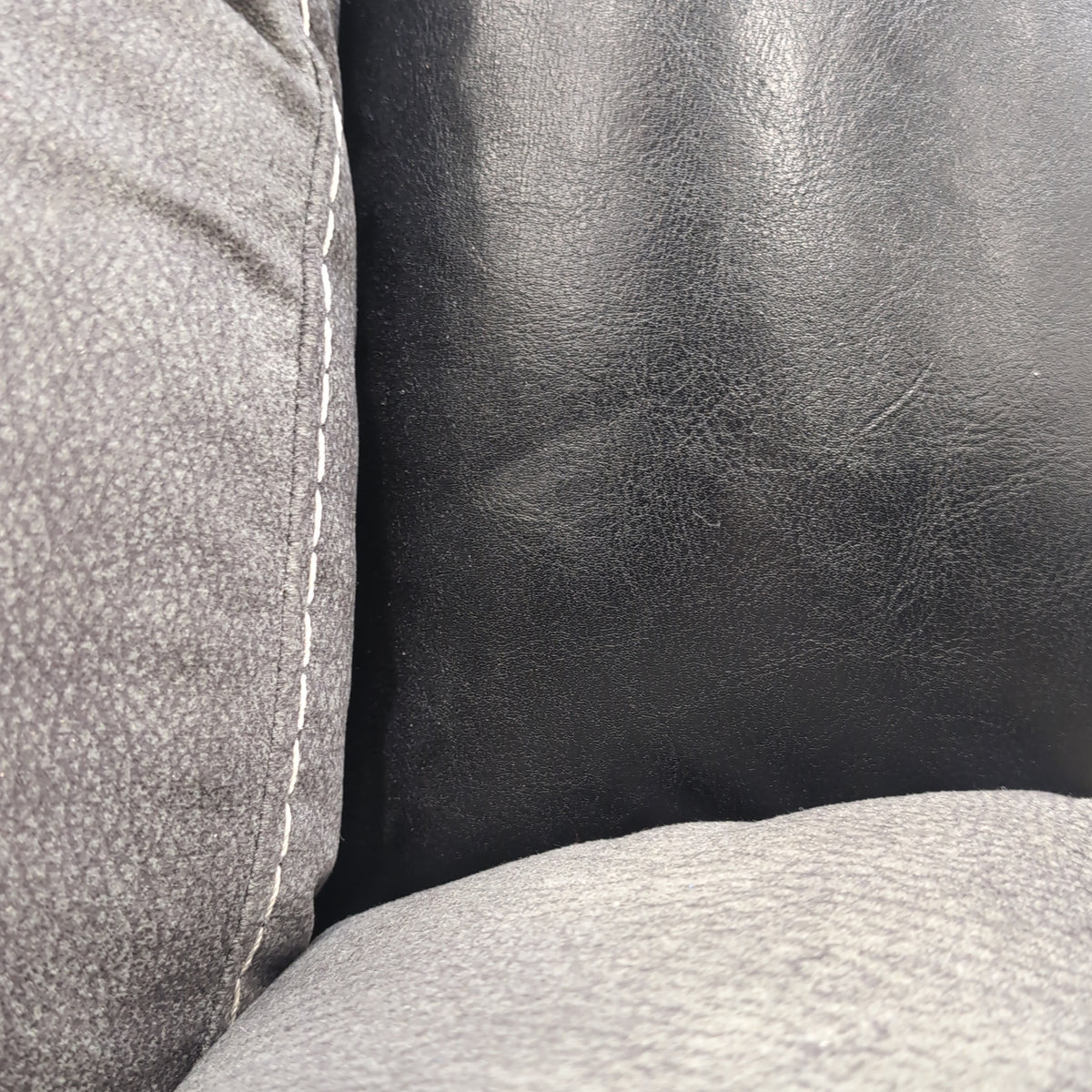 Dark Gray Fabric Three-Seat Recliner Couch