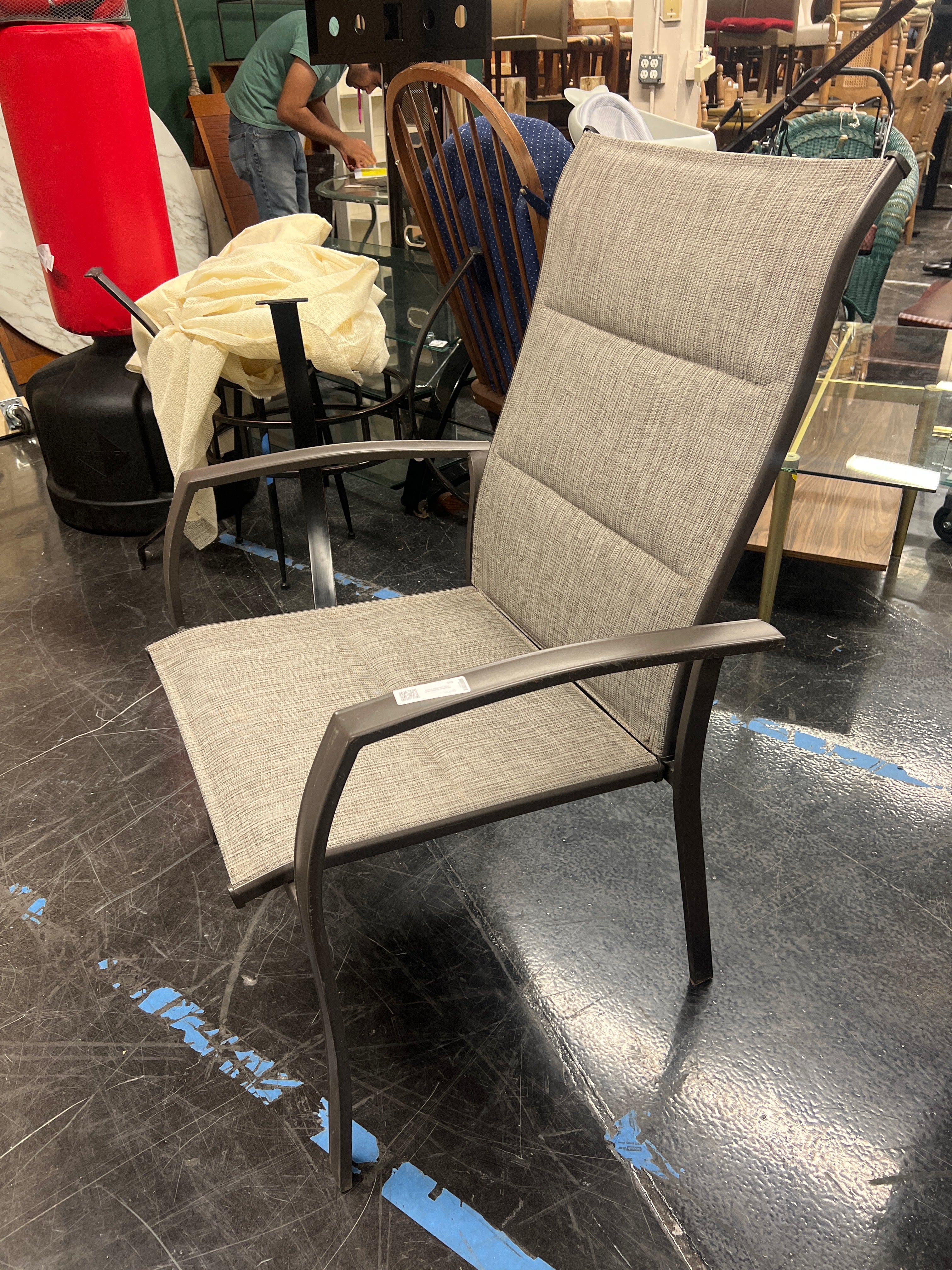 Sling-Back Outdoor Patio Chair with Metal Frame