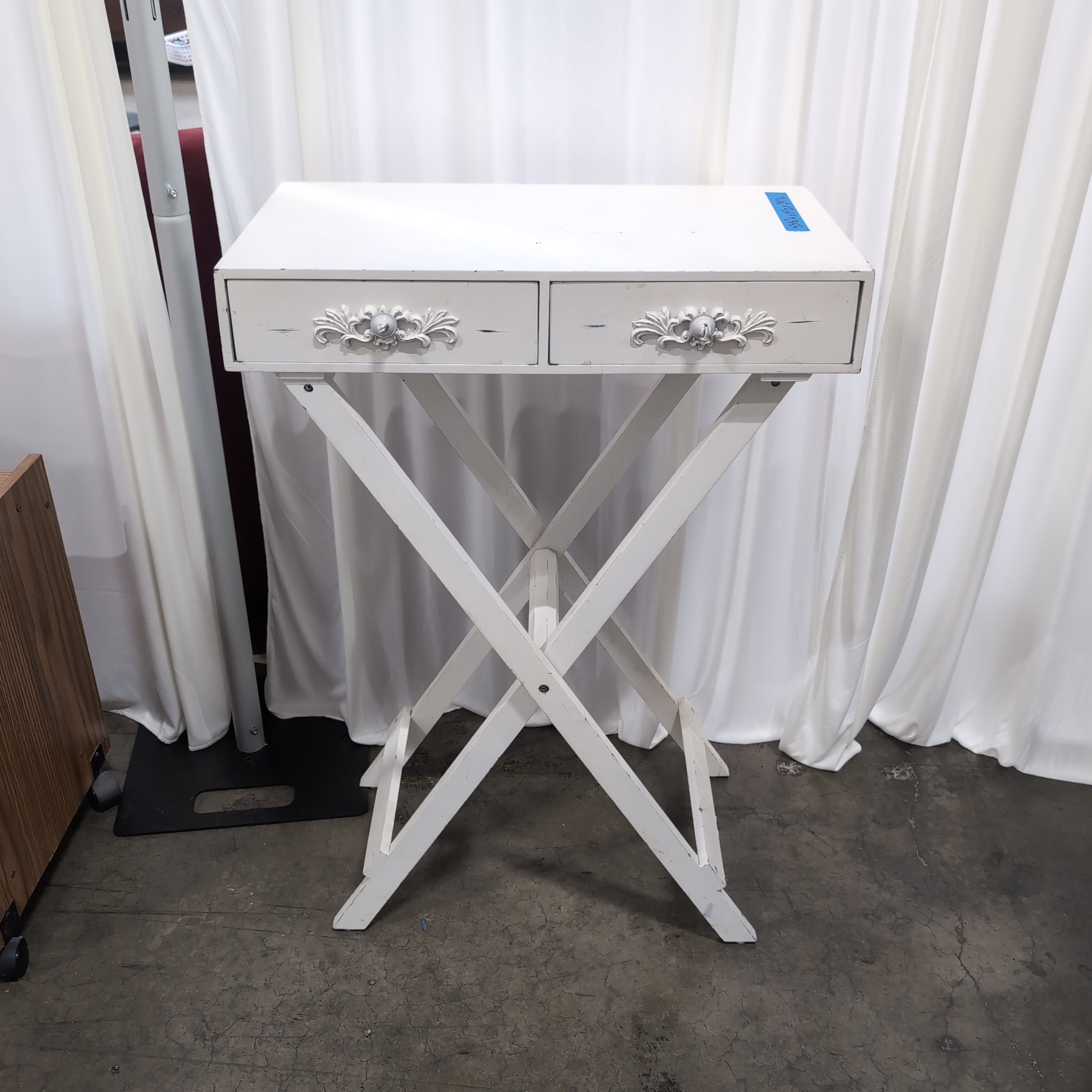 White Folding X-Base Tray Table