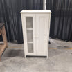 White Wood Storage Cabinet with Glass Door