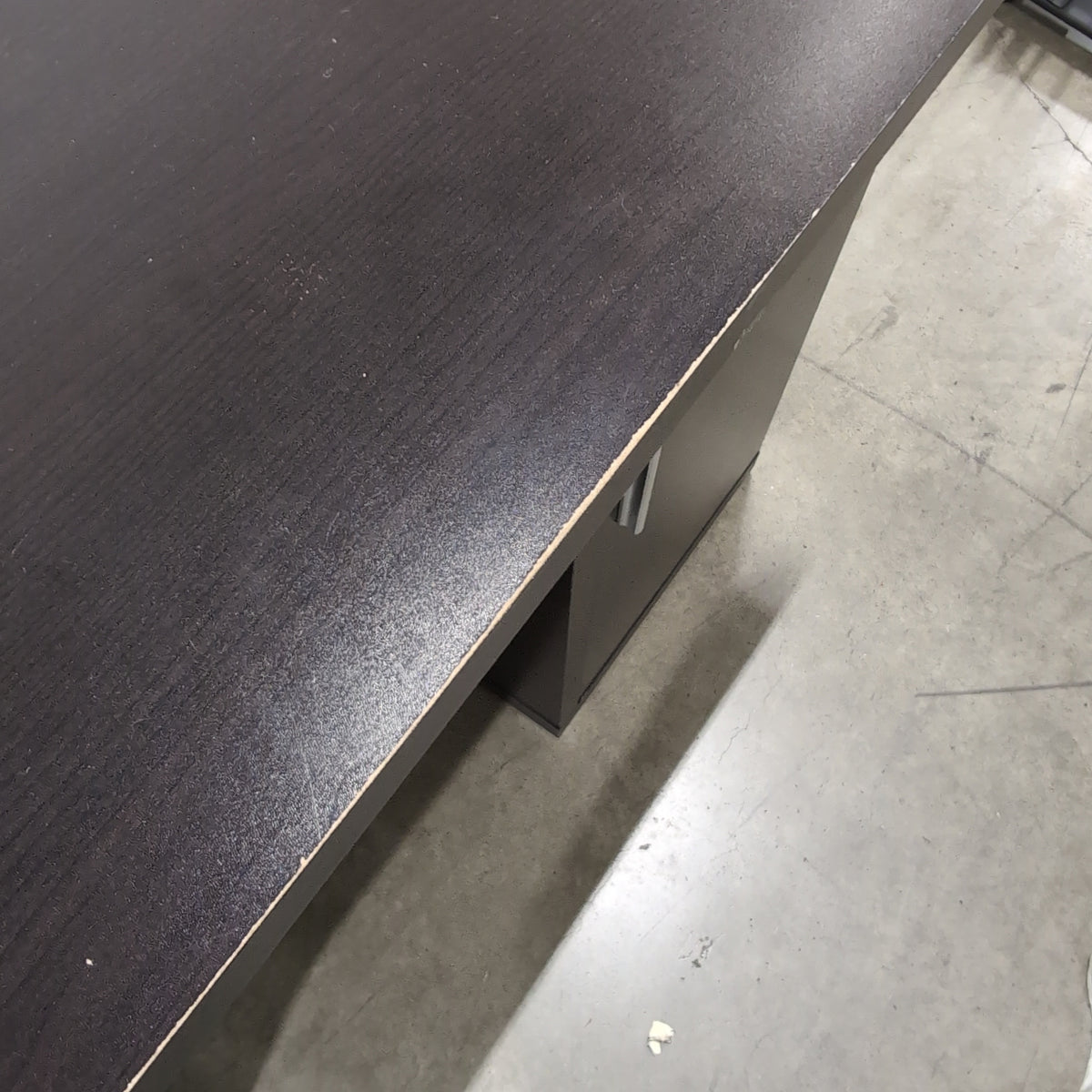 Dark Brown Laminate Office Desk with Storage
